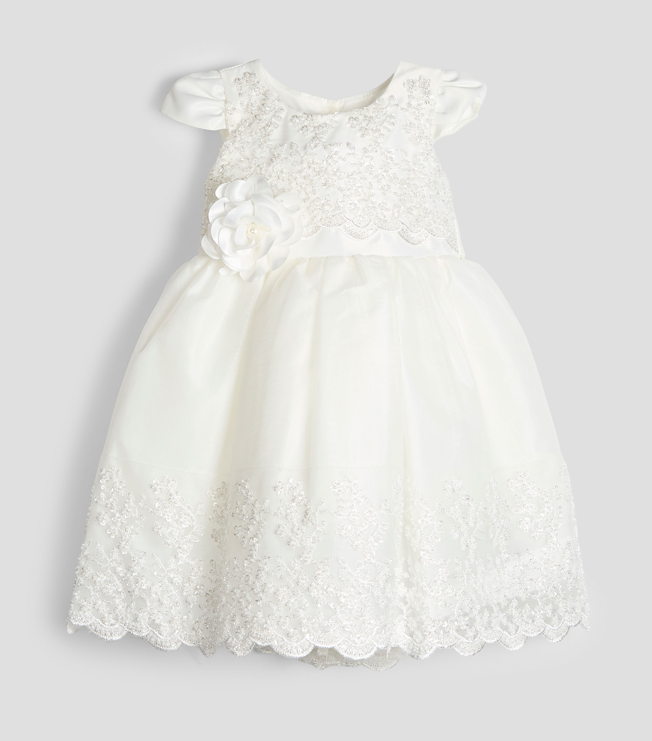 Vestido para presentación con chaquiras Bebé