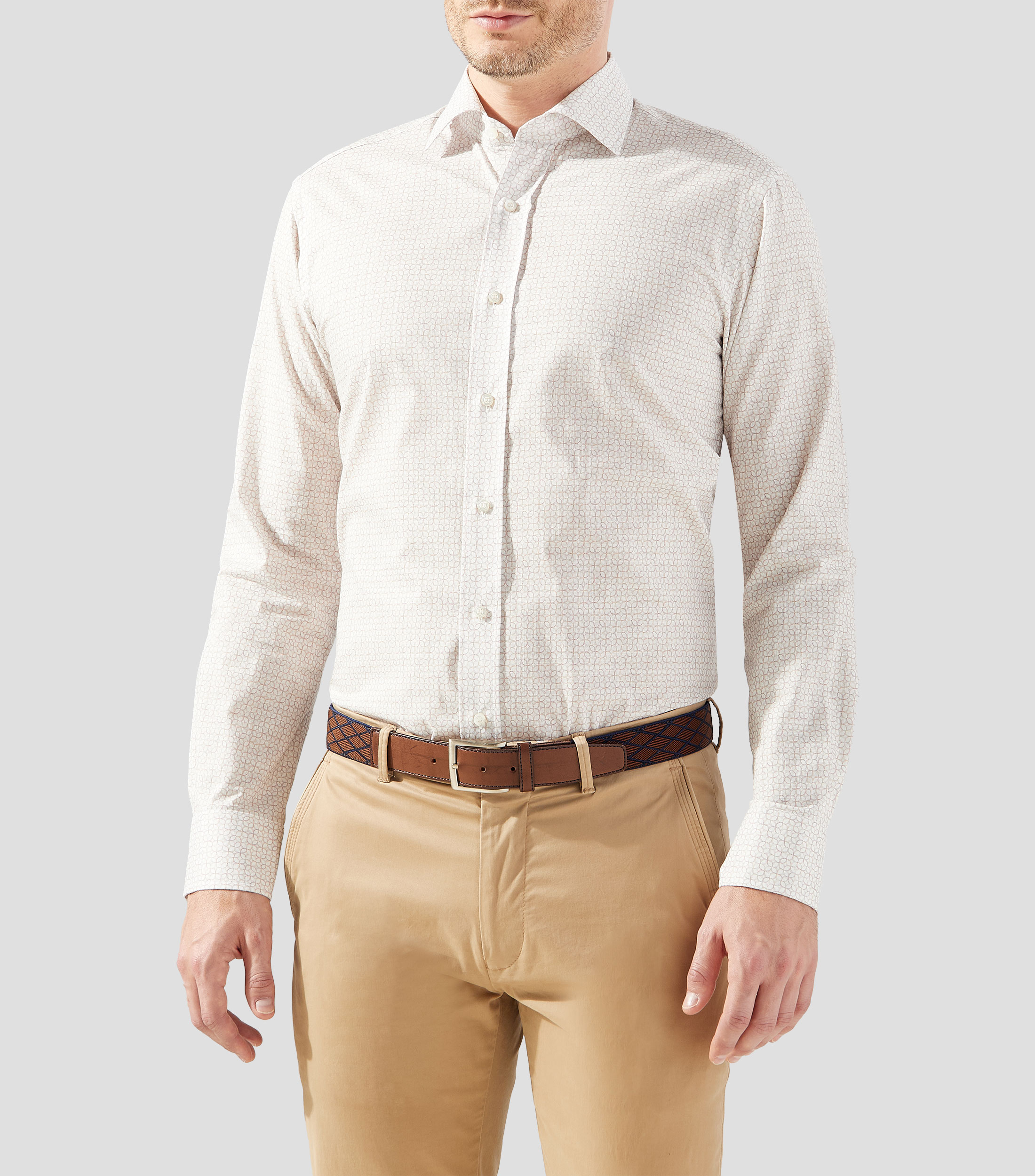 Camisa estampada manga larga Hombre