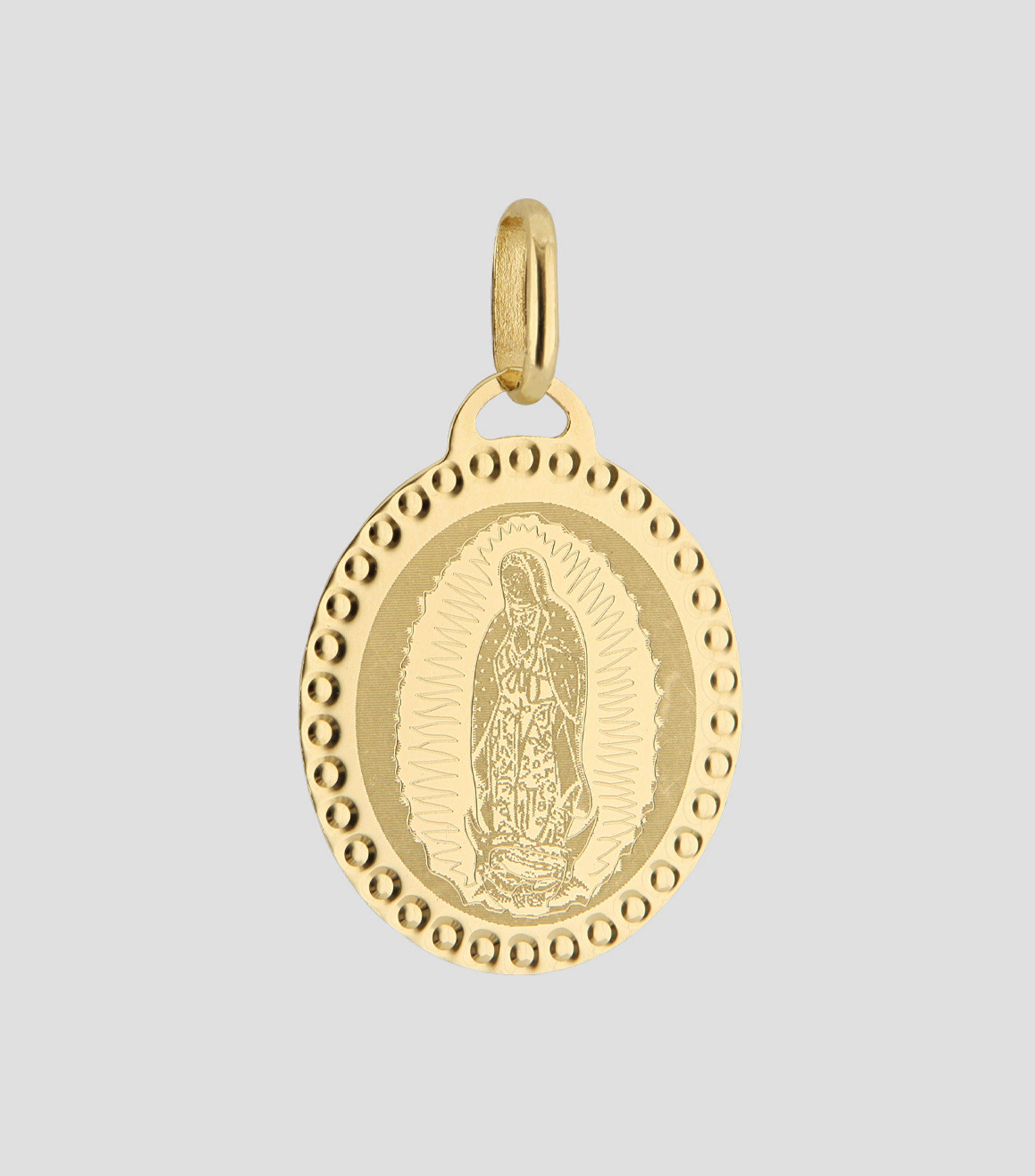 Medalla Virgen de Guadalupe en oro amarillo 14 Kilates Unisex