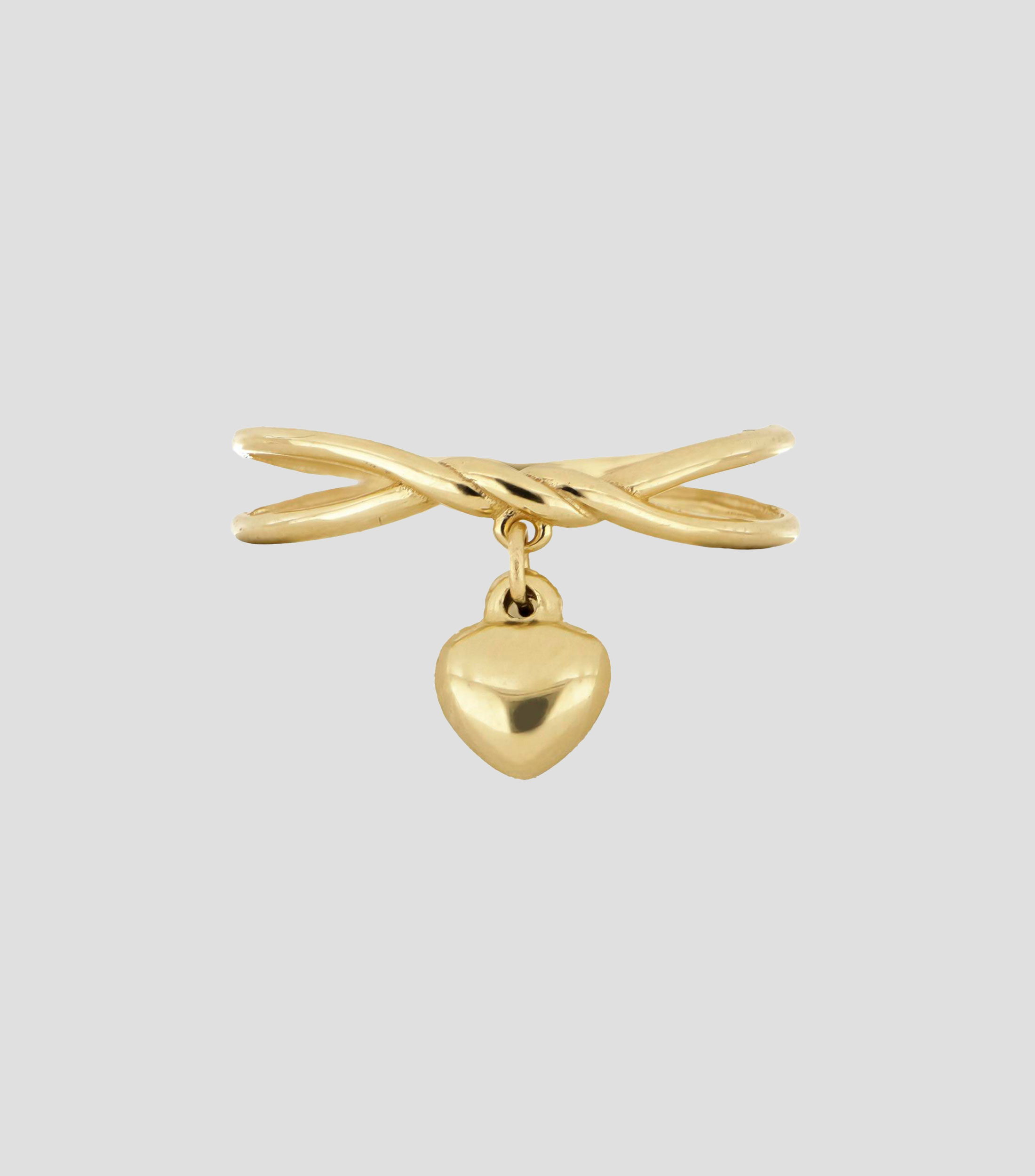 Anillo con corazón en oro de 14 kilates Movble Mujer