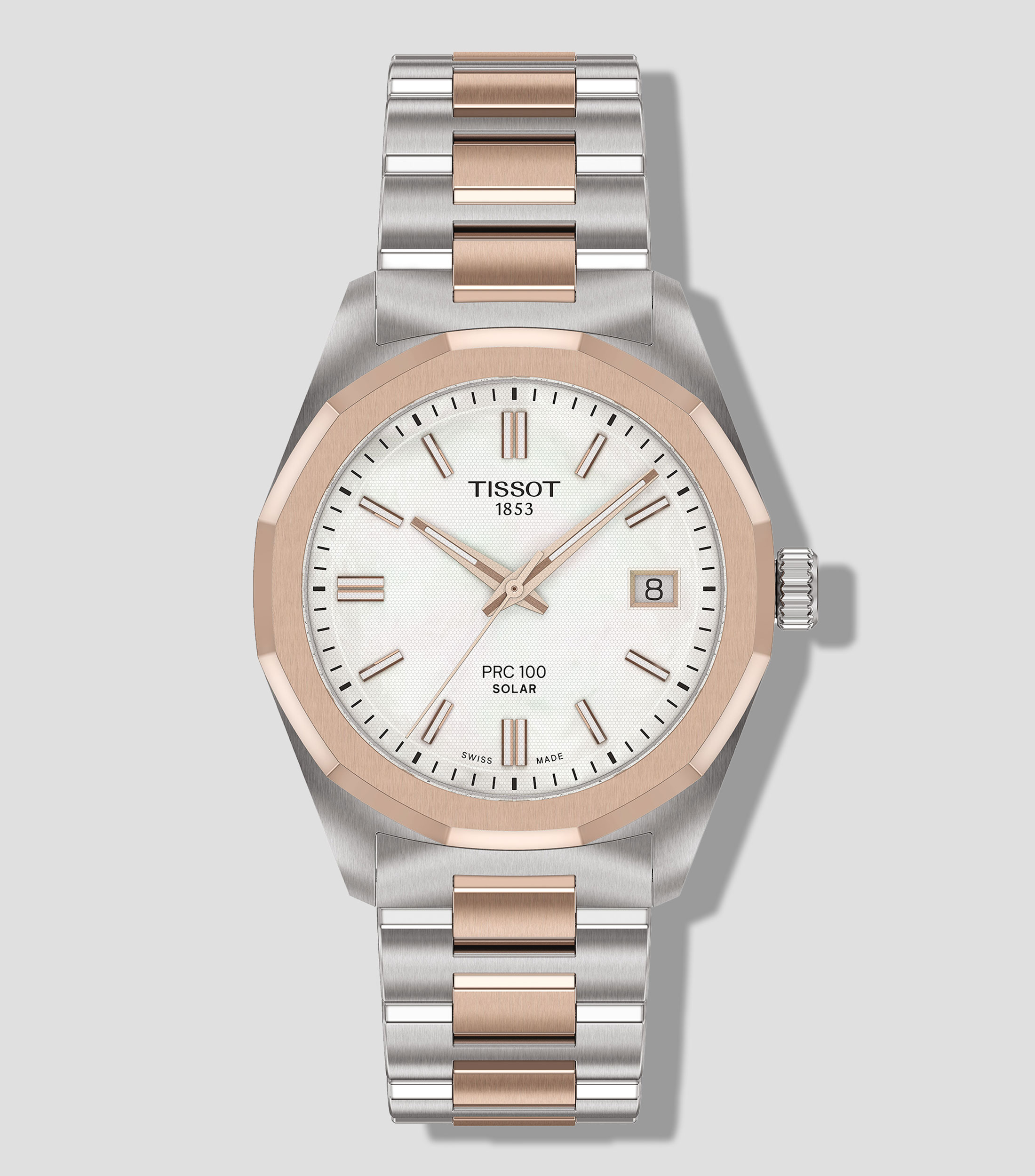 Reloj para Mujer PRC 100 Solar casual plateado, oro rosa
