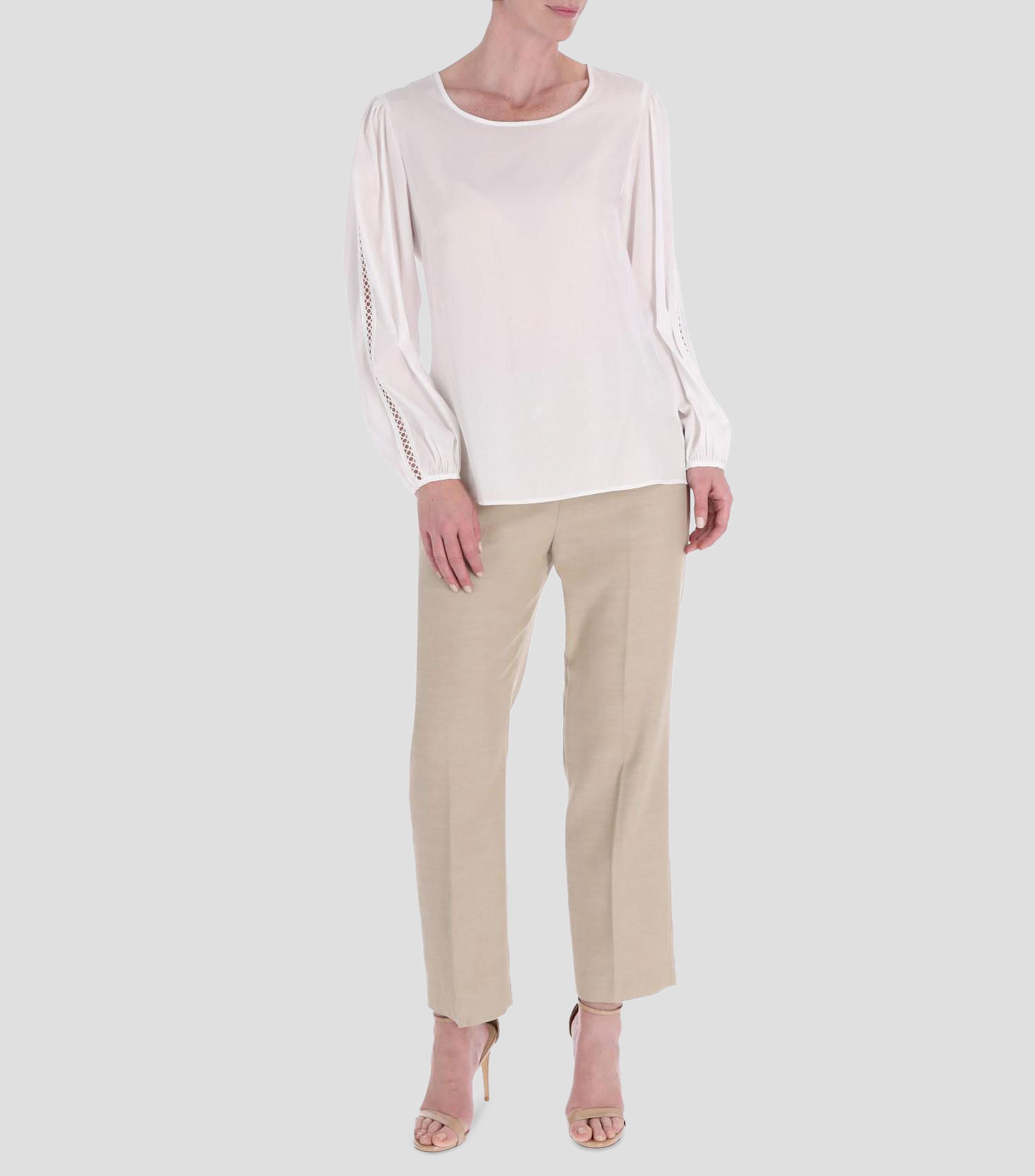Blusa petite lisa manga larga Mujer
