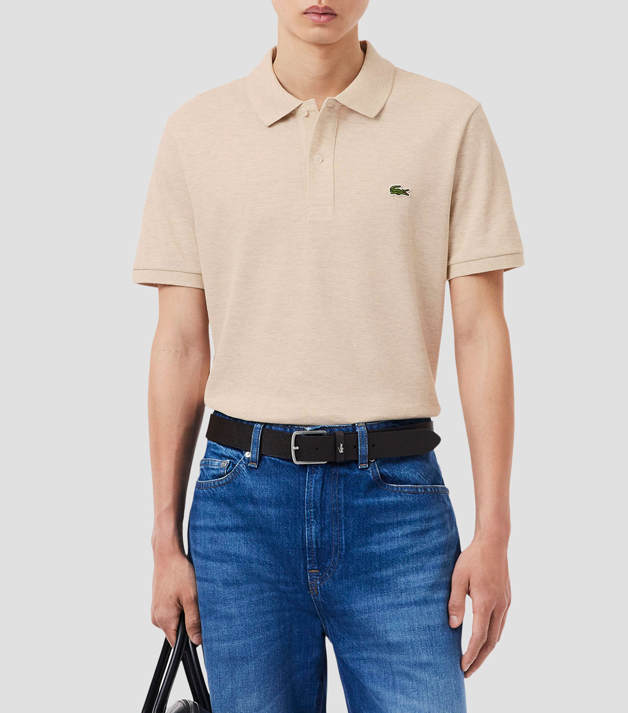 Playera tipo polo manga corta con microdiseños Hombre