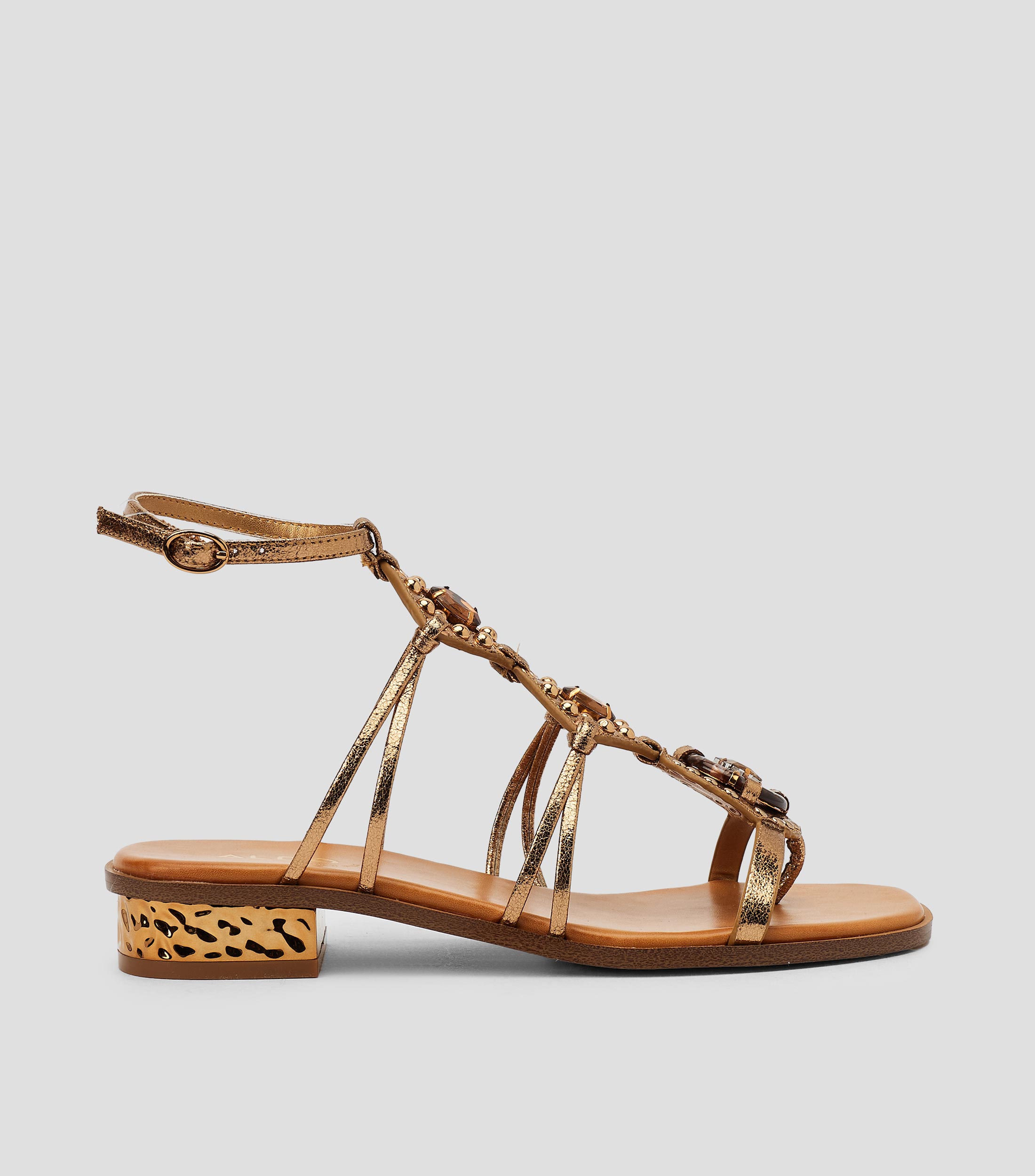 Sandalias con tacón bajo cuadrado Mujer