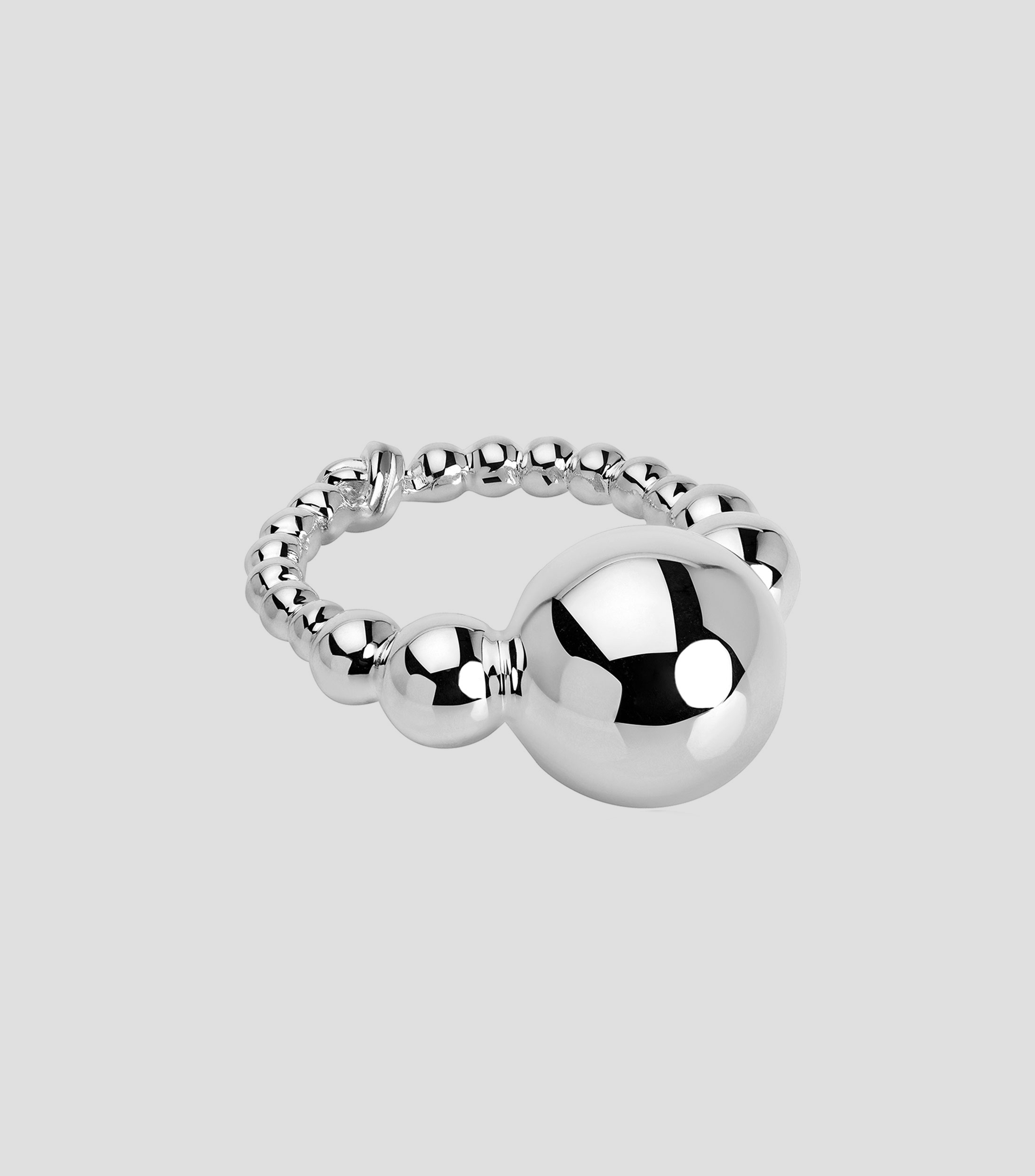 Anillo en plata con esferas Mujer