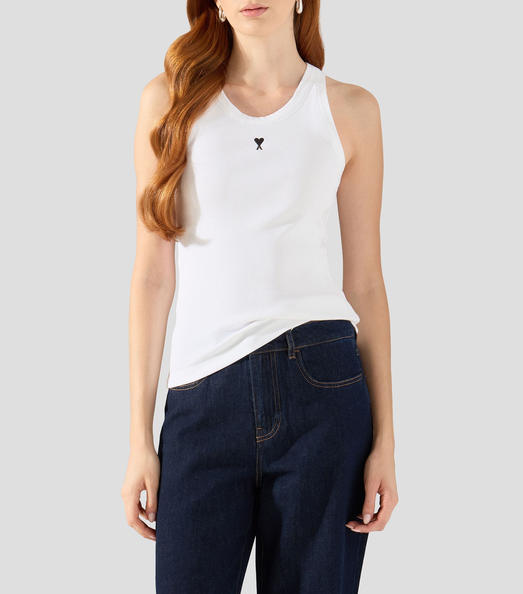Playera de cuello redondo sin mangas lisa Mujer