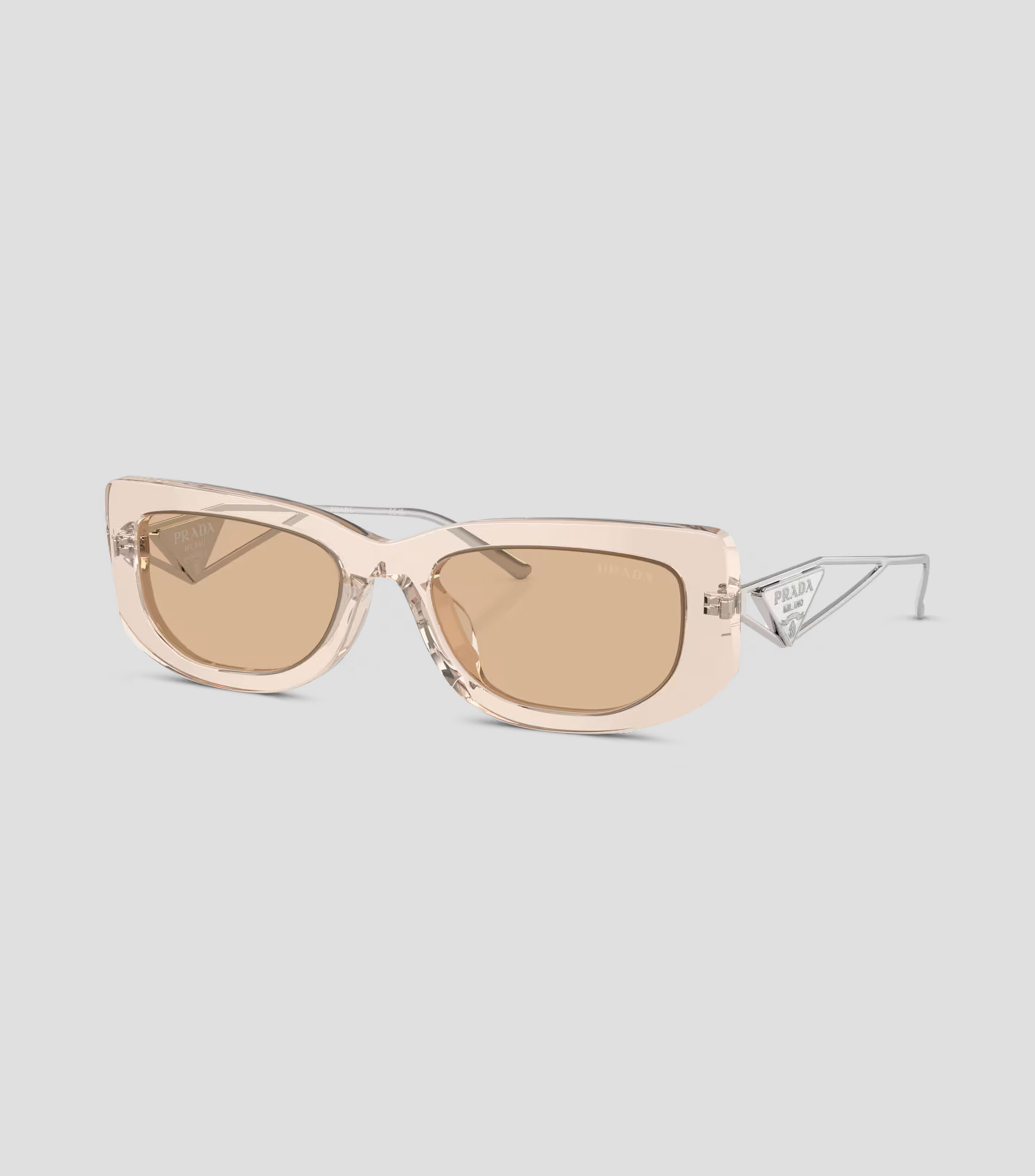 Lentes de sol rectangulares beige Mujer