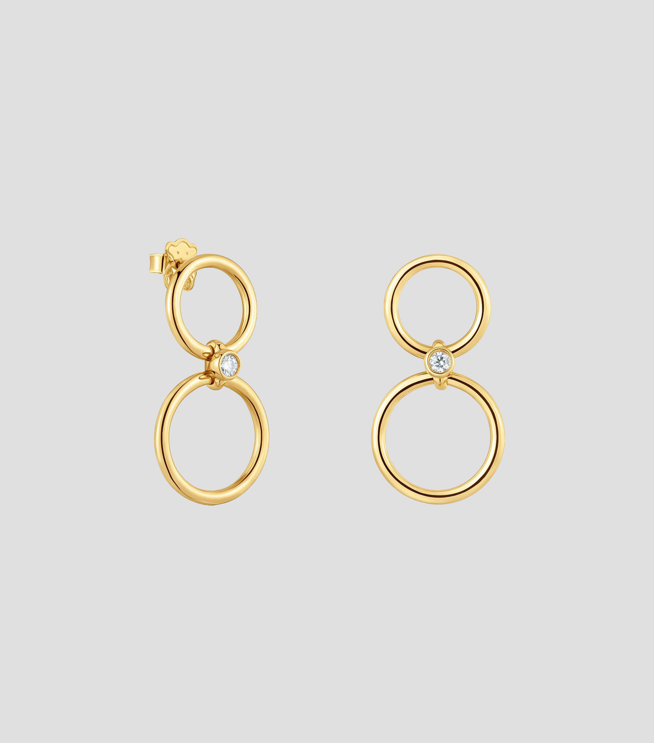 Aretes en Plata .925 con diamantes Straight Mujer