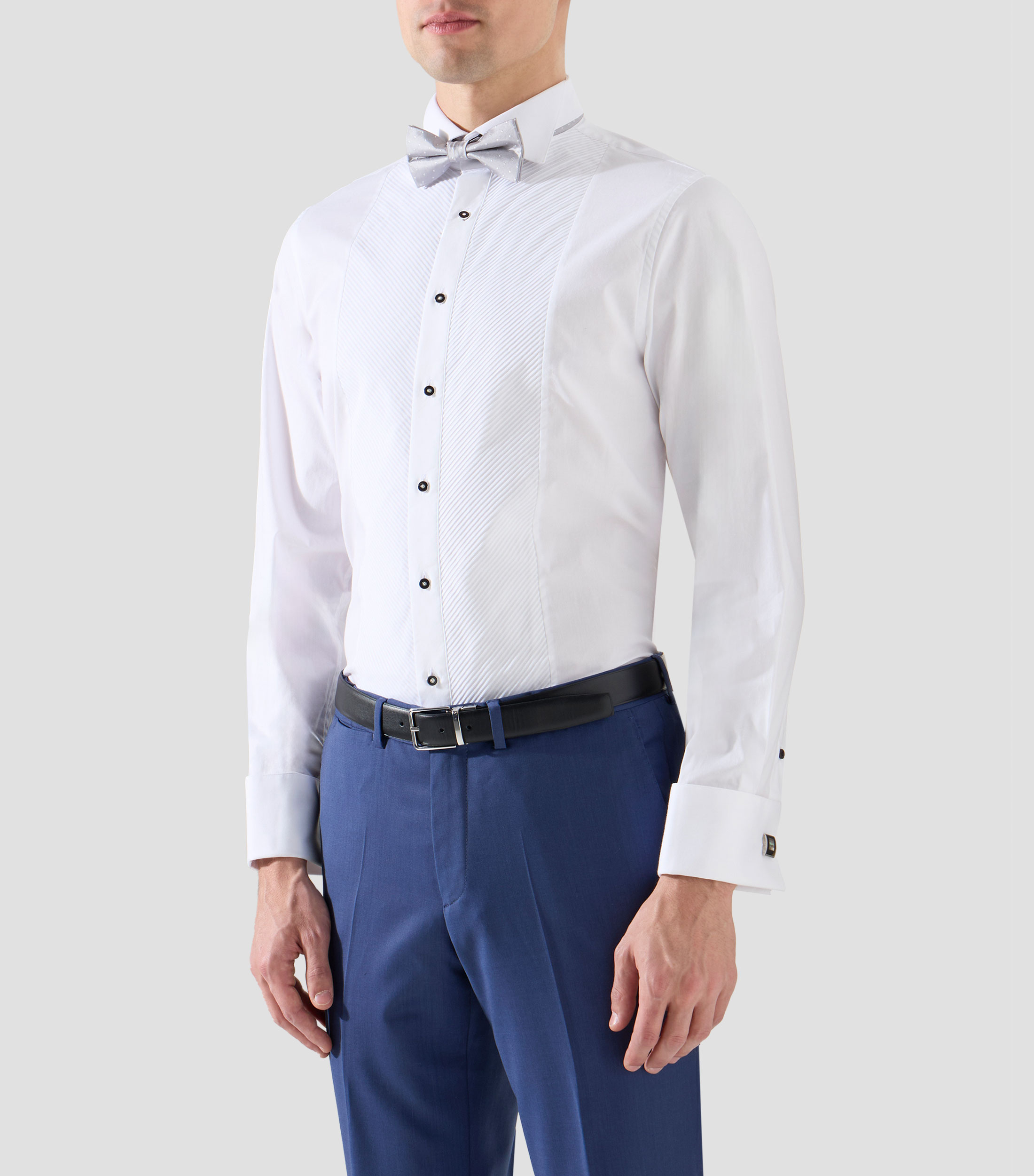 Camisa para ceremonia lisa manga larga Hombre