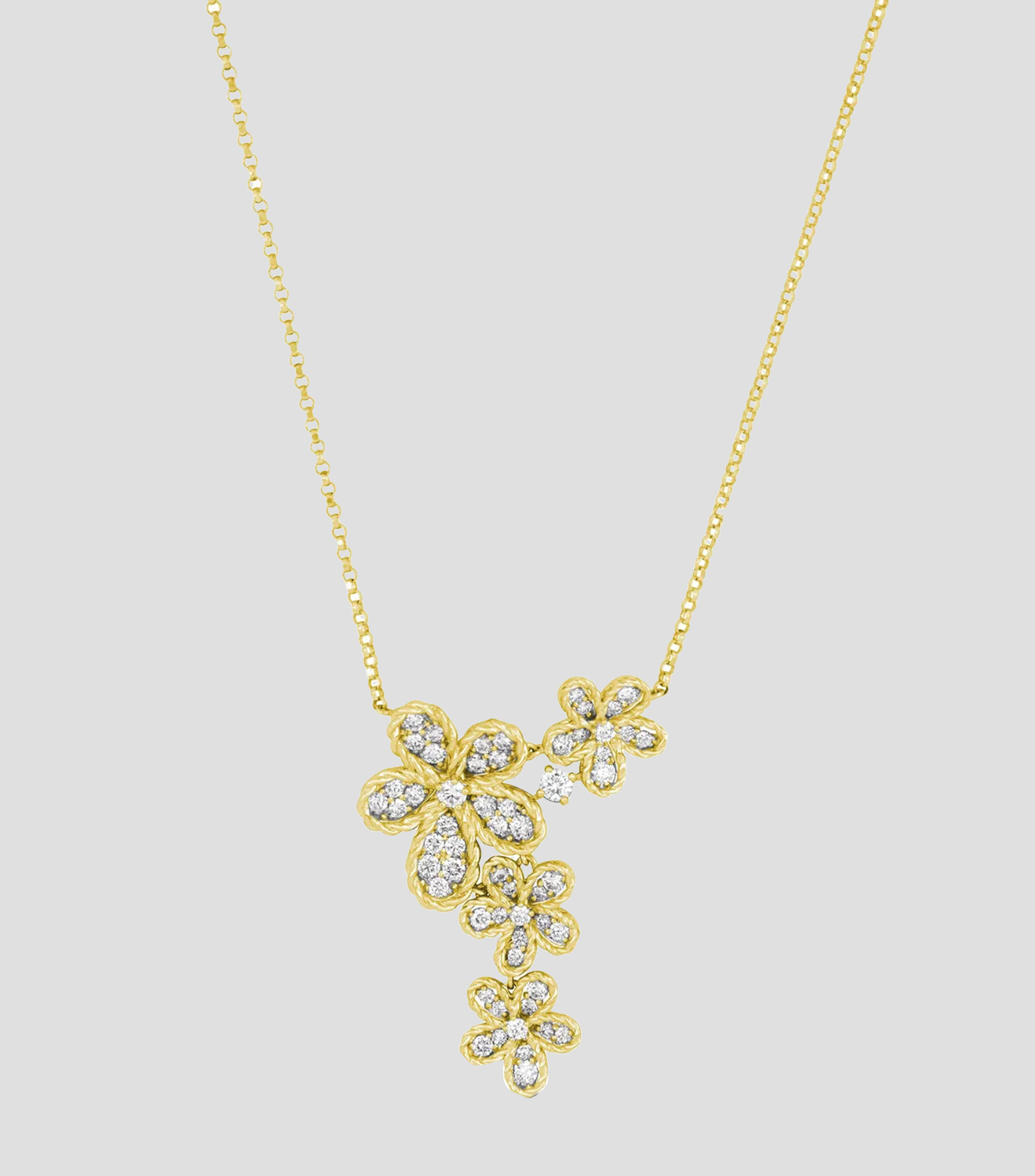 Collar en oro amarillo de 18 kilates con diamantes Mujer