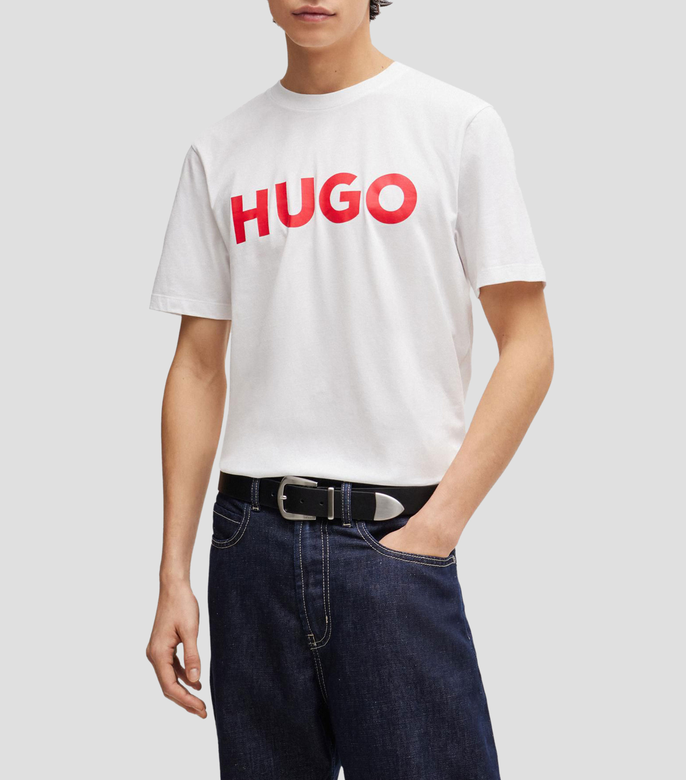 Playera regular fit en punto de algodón con logo estampado Hombre