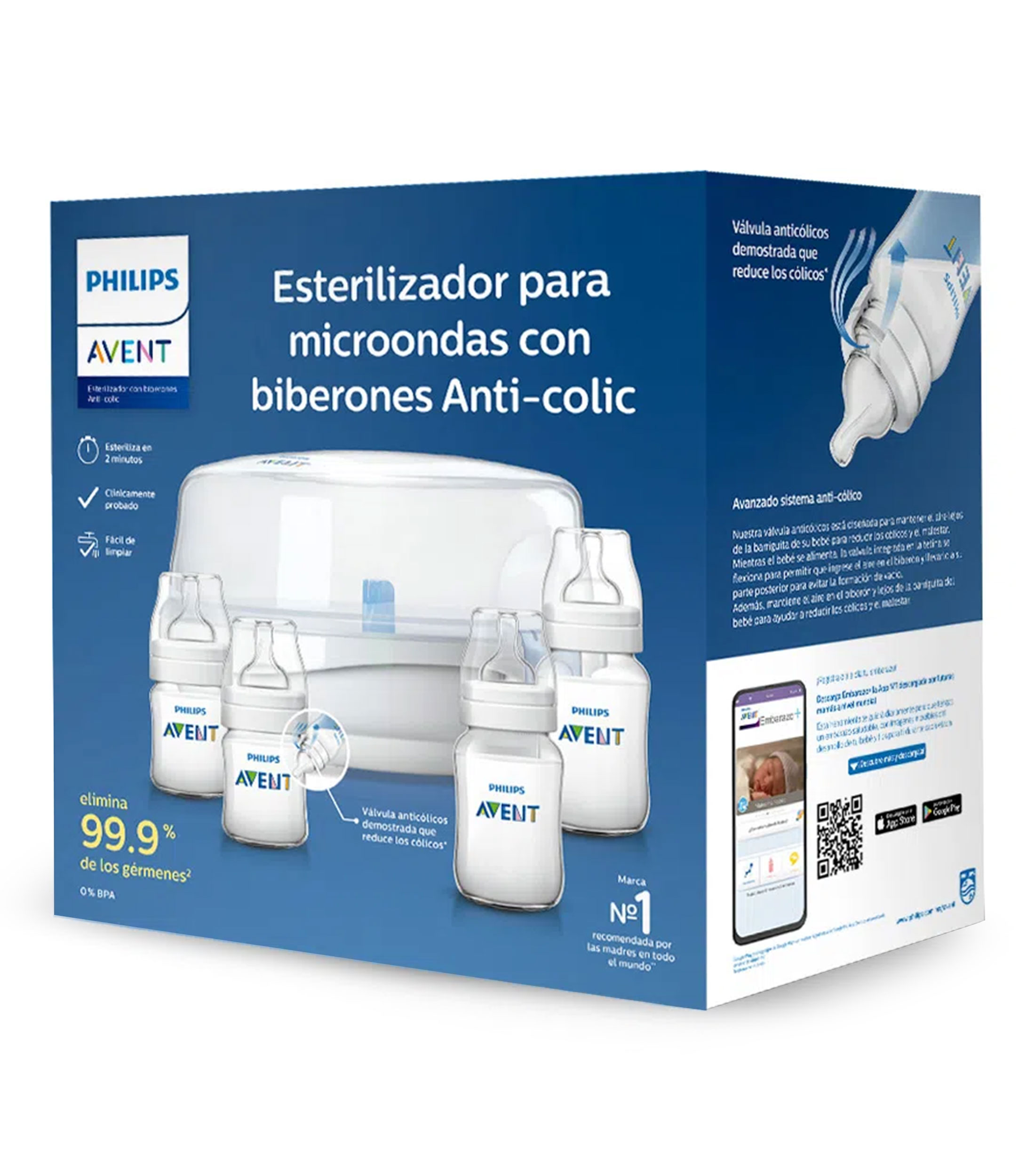 Esterilizador de Microondas con Biberones Anti-colic