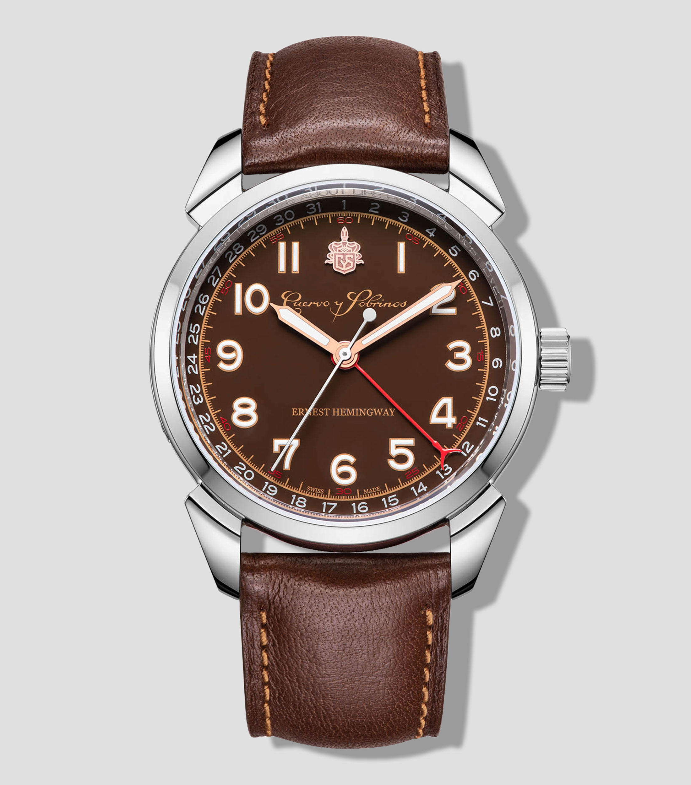 Reloj para Hombre Hemingway casual plateado/café