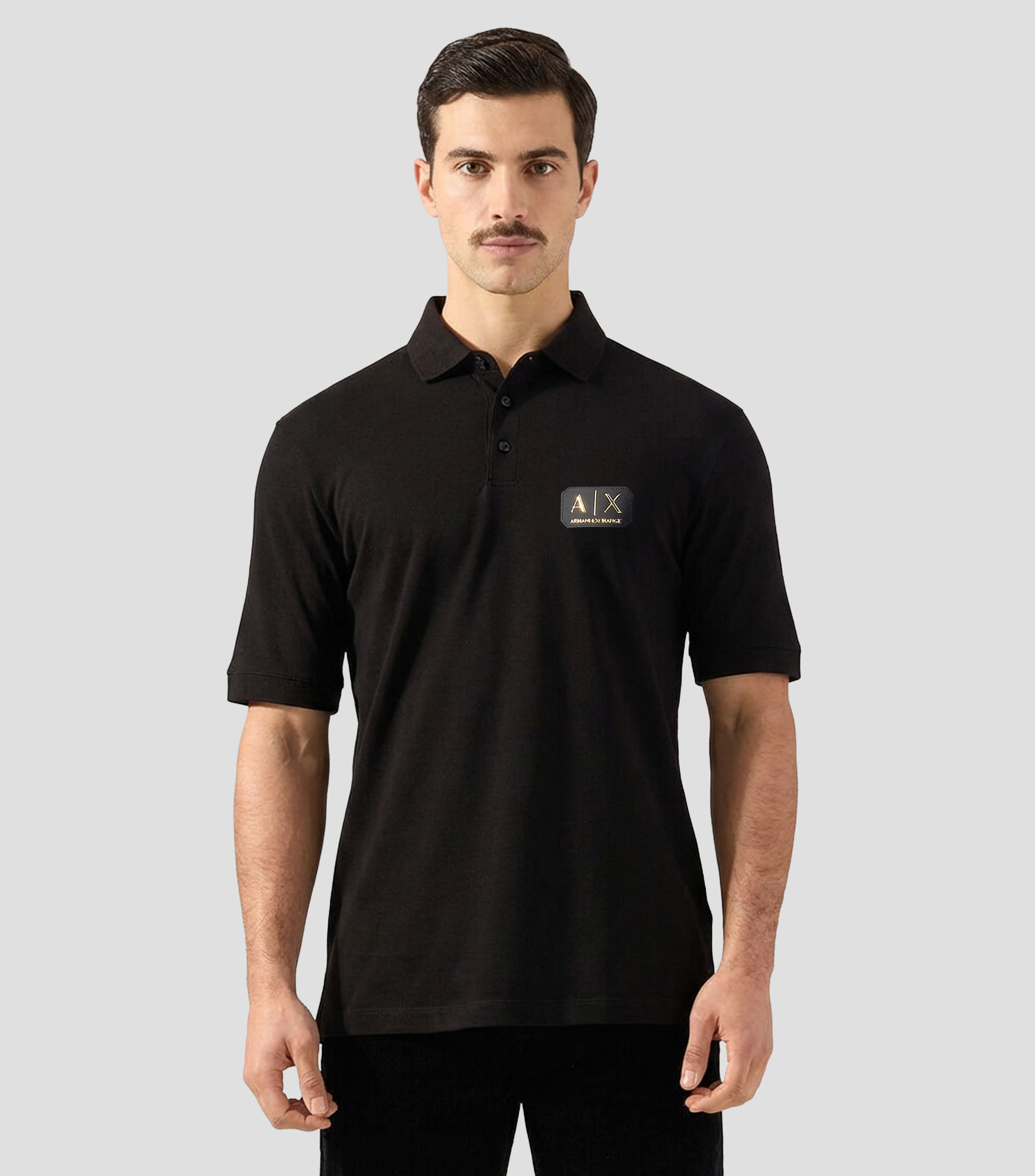 Playera tipo polo manga corta lisa Hombre