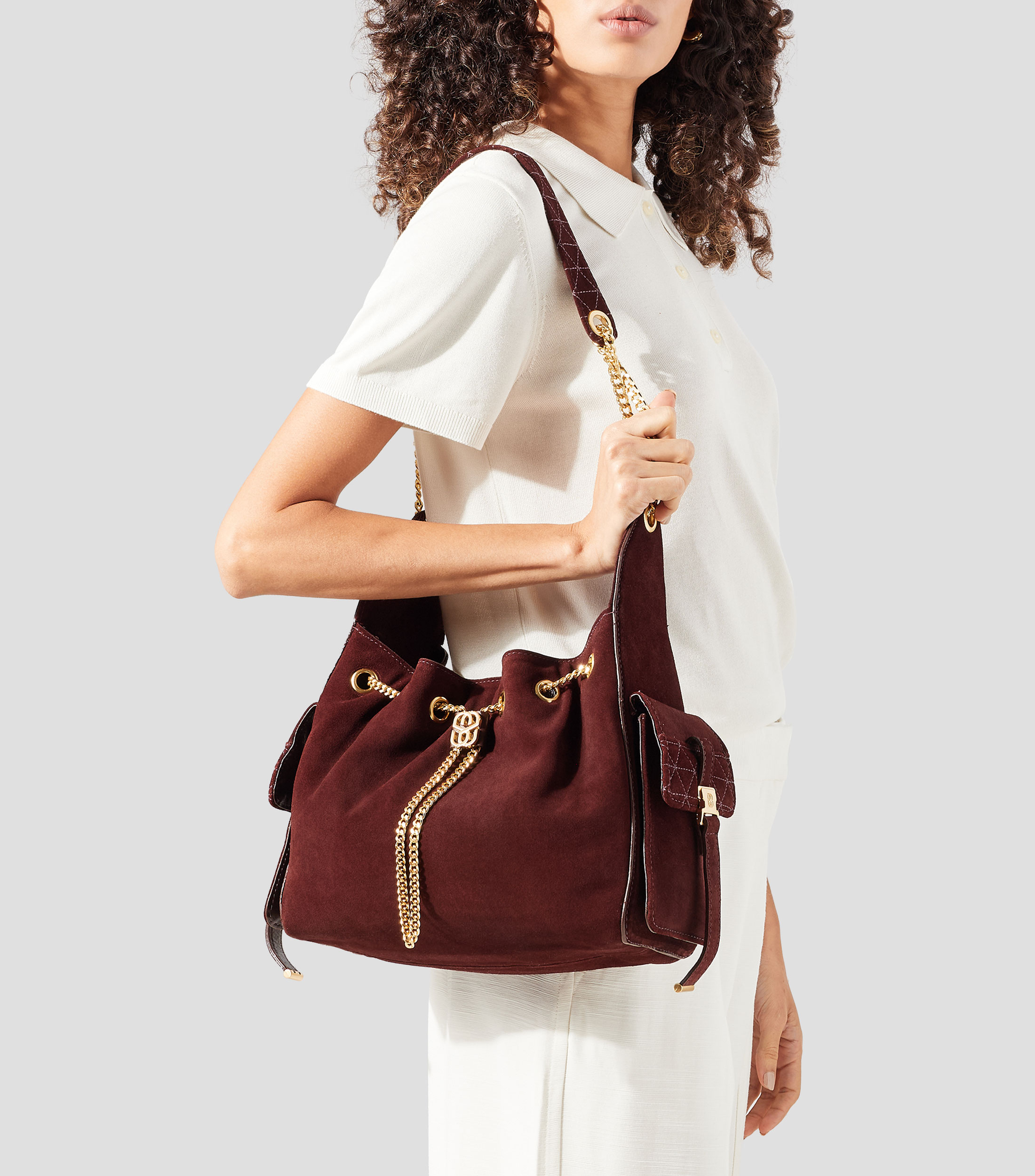 Bolsa Shoulder en piel vacuna Lilibet lisa Mujer