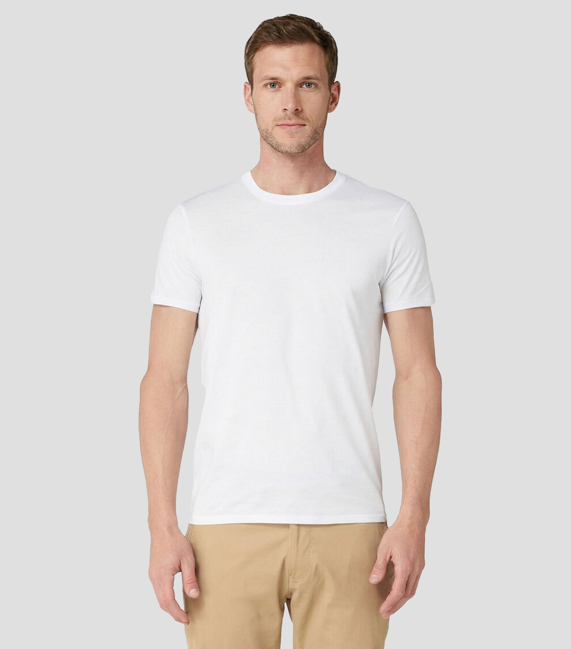Playera cuello redondo manga corta lisa hombre