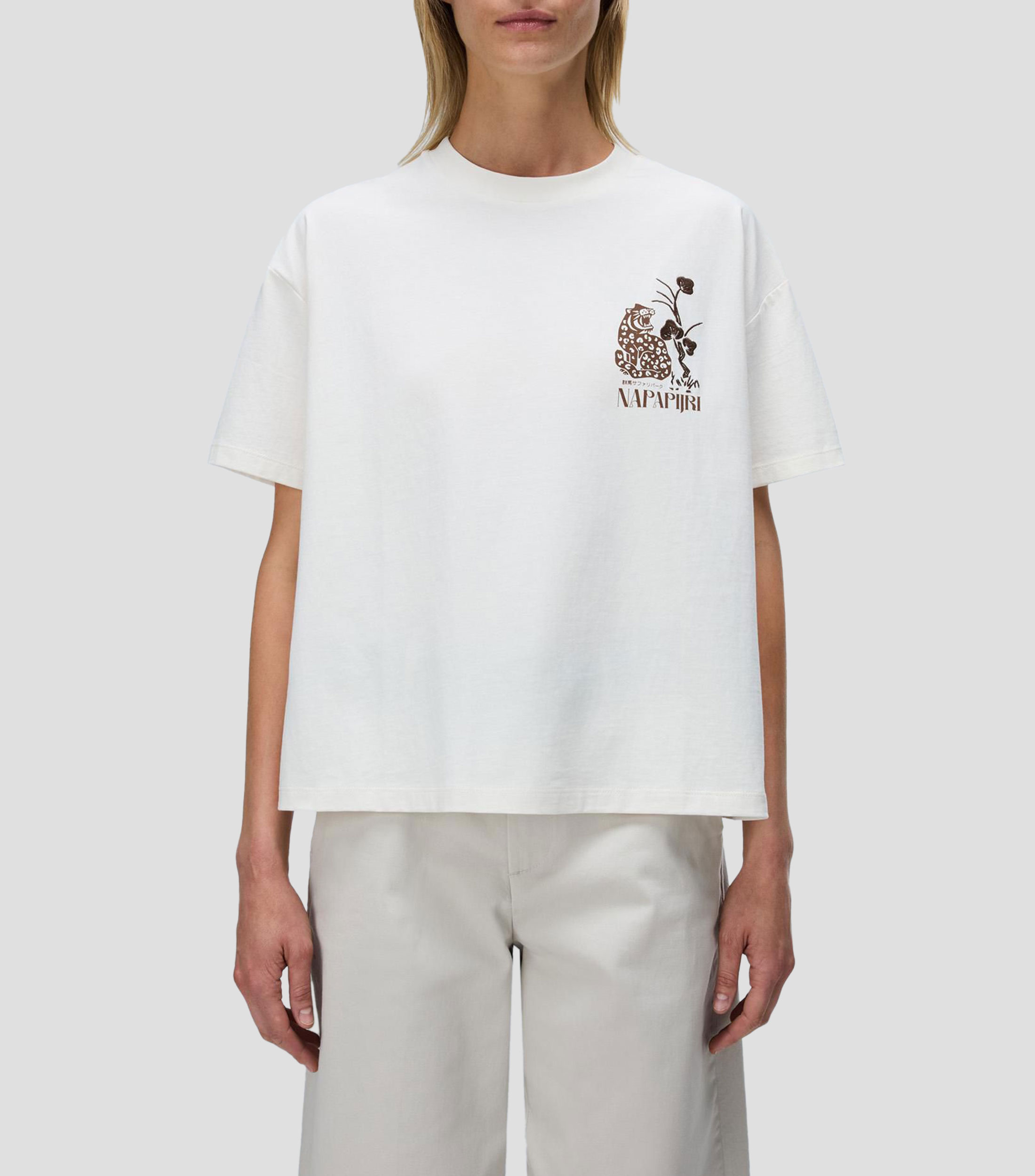 Playera cuello redondo manga corta lisa Mujer