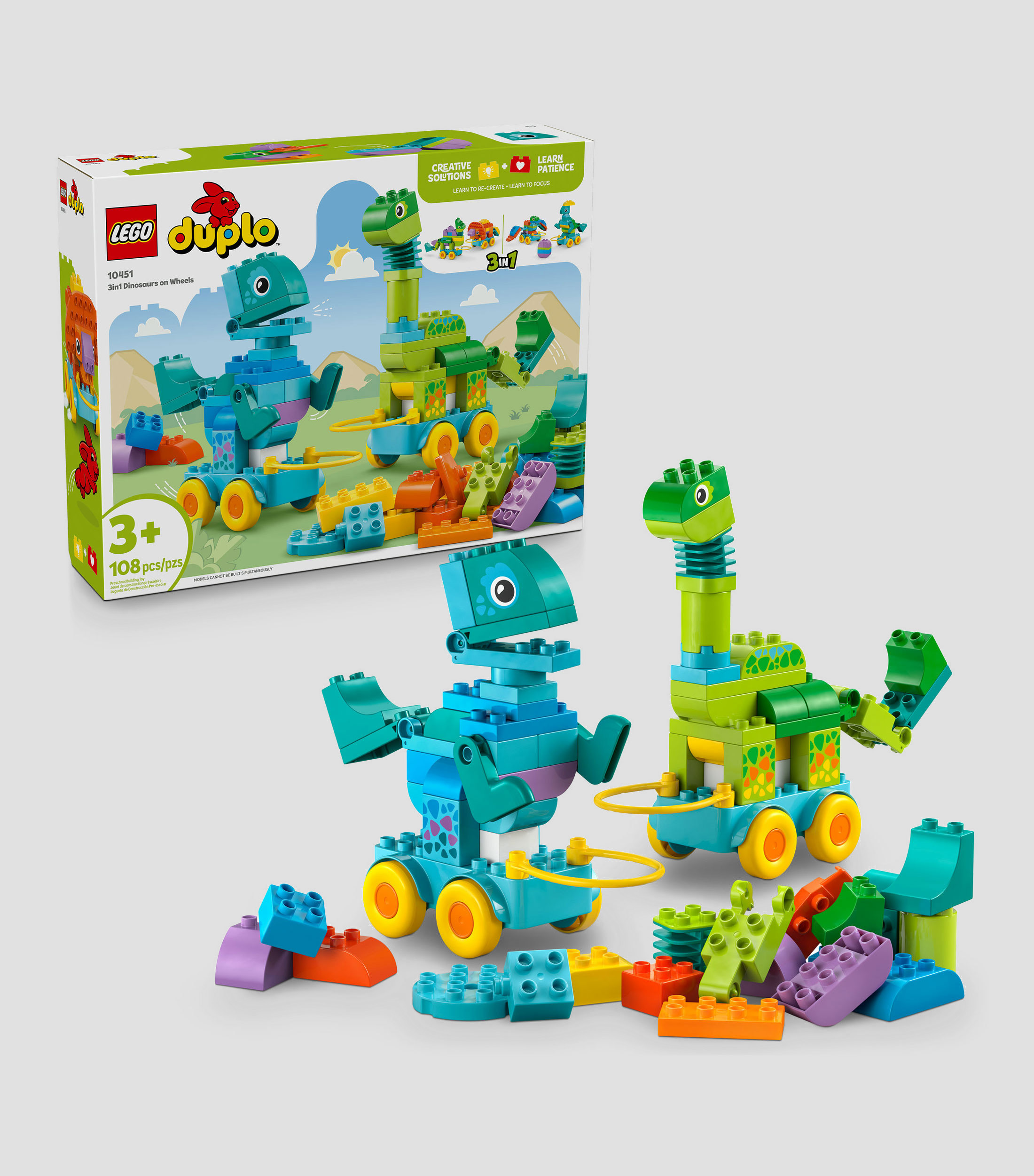 Lego Duplo Mi Pueblo Dinosaurios sobre Ruedas 3en1 10451