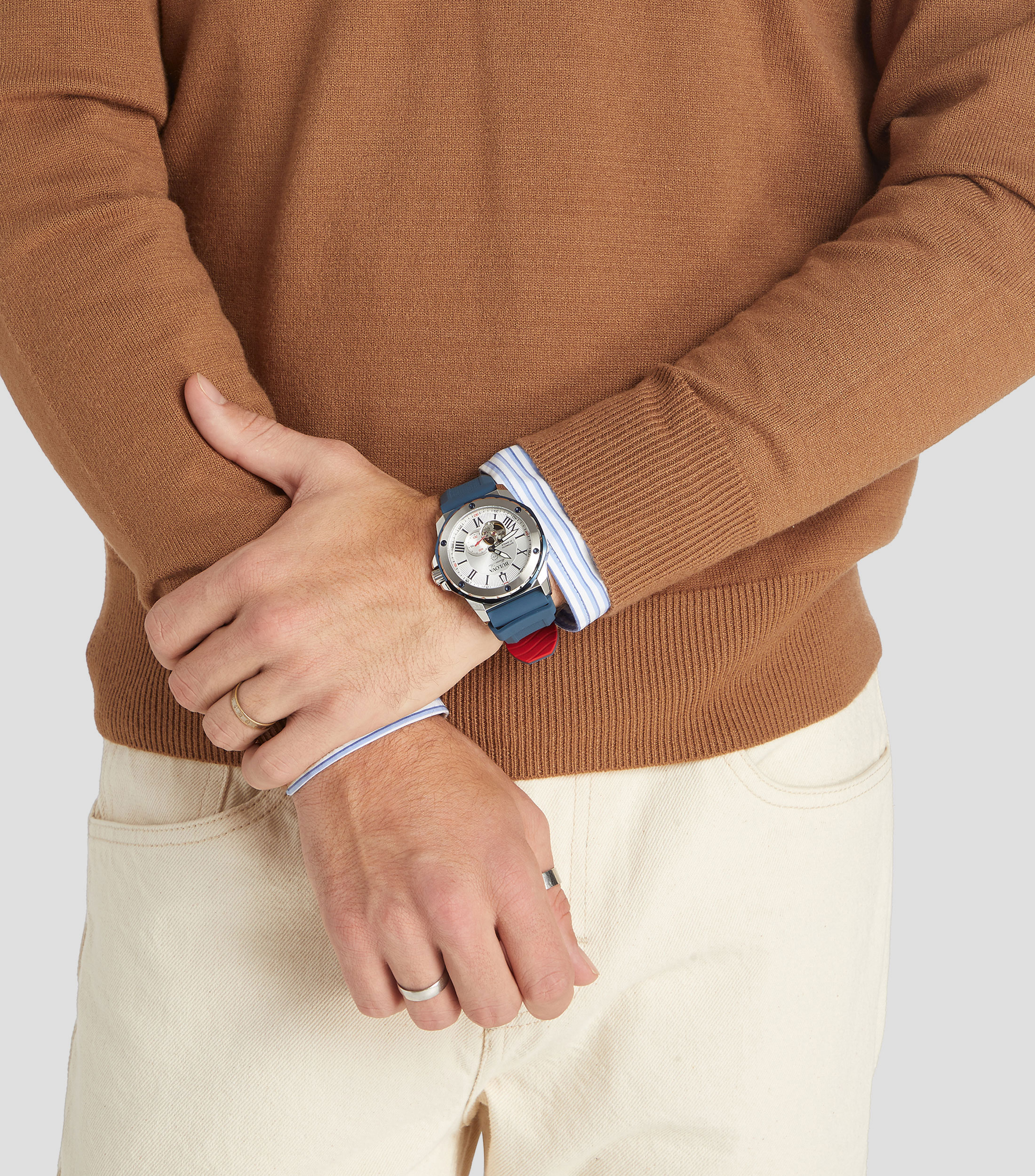 Reloj para Hombre Marine Star Casual, Plateado, Azul