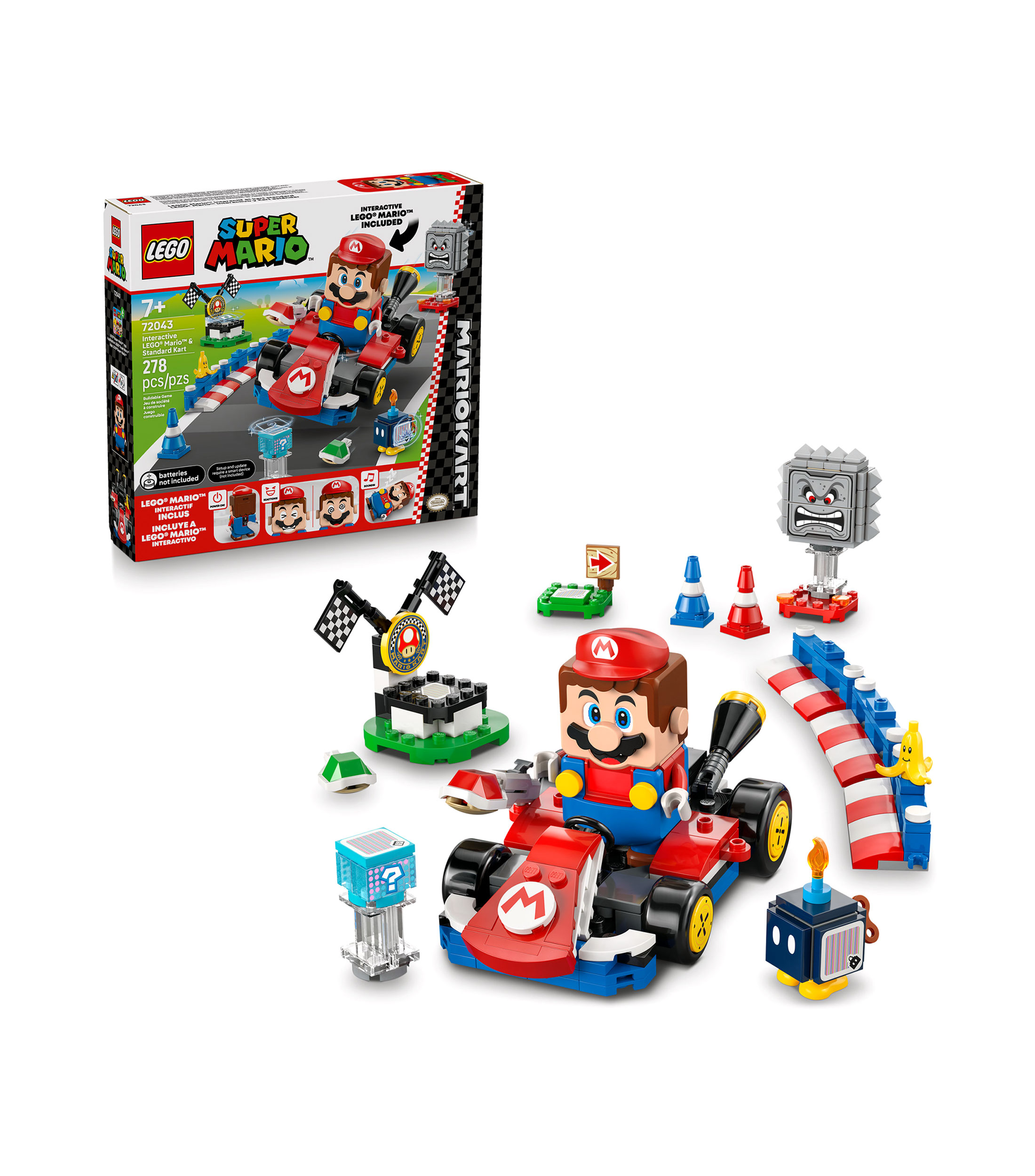 Lego Super Mario Mario Kart – Lego Mario interactivo y Kart estándar 72043
