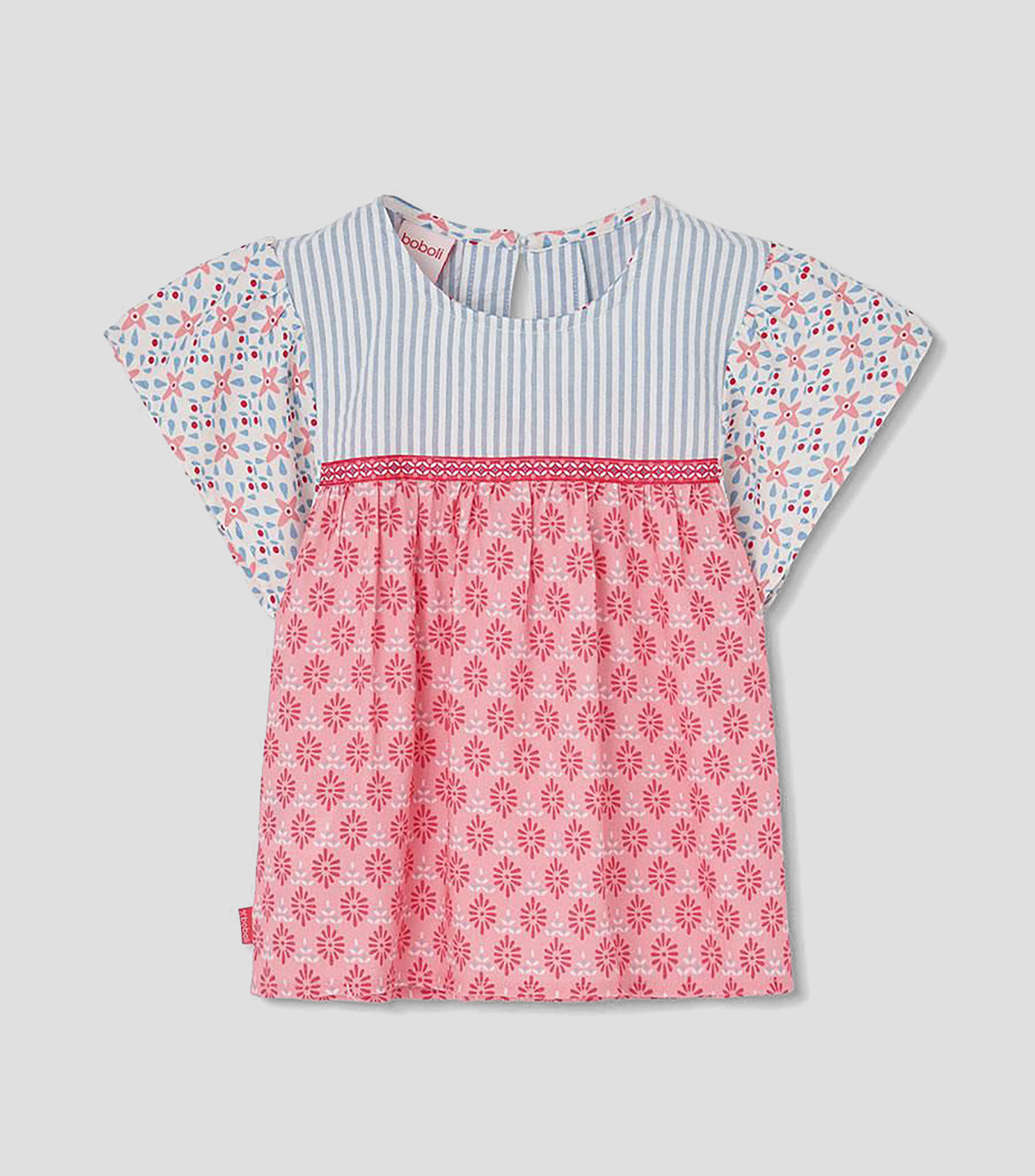 Camisa estampada manga corta Bebé