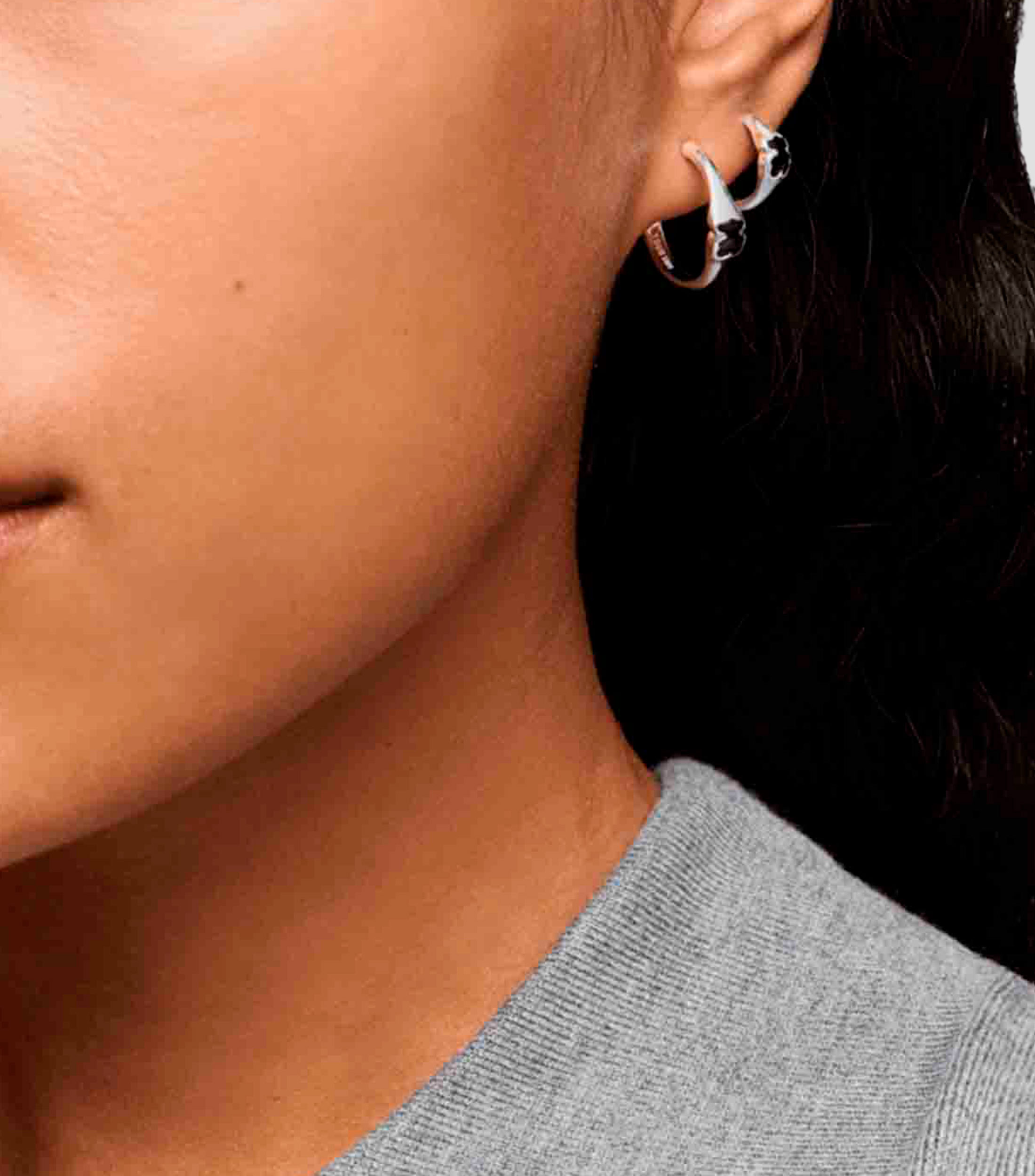 Aretes en plata Icon Color con onix Mujer