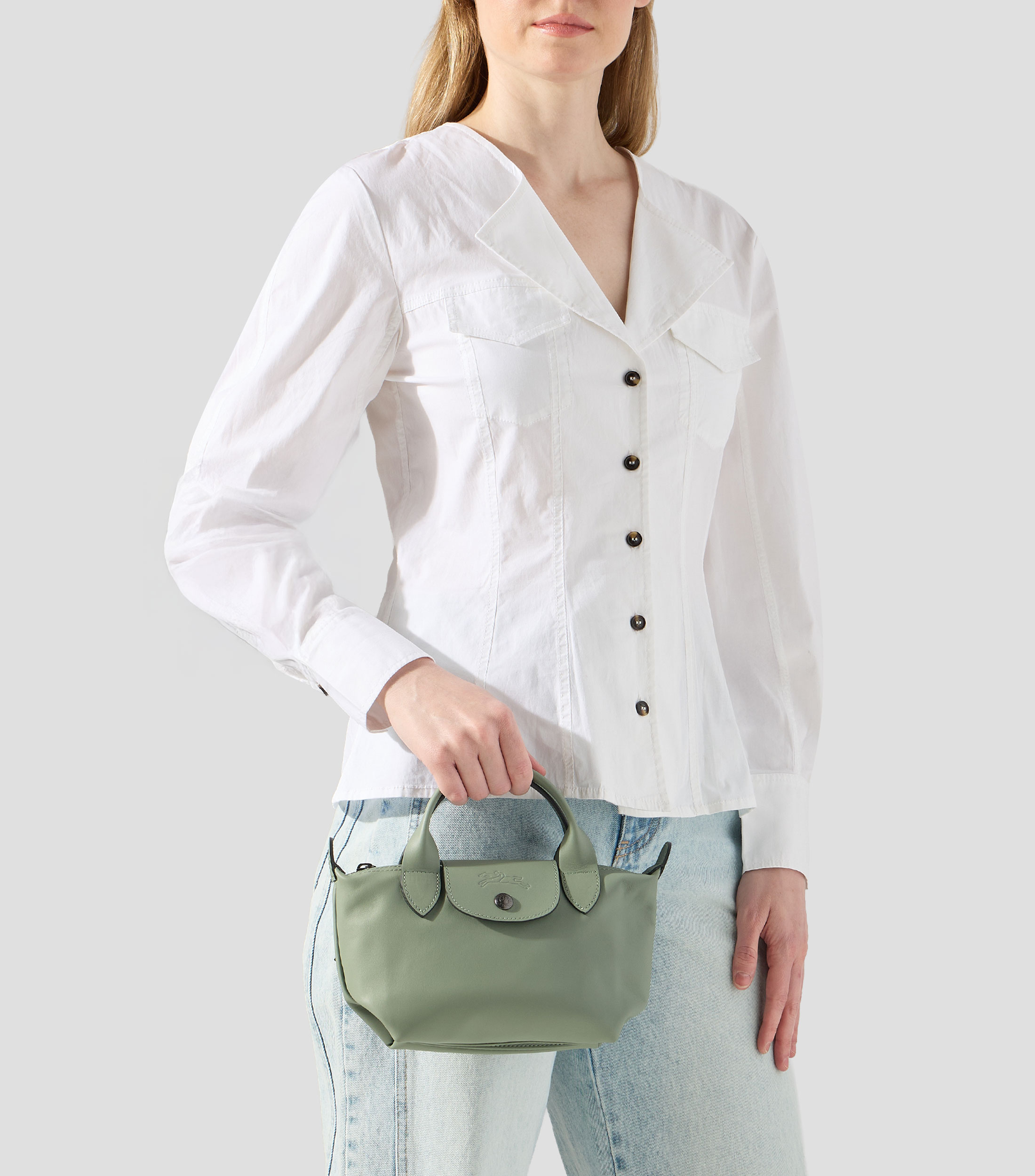 Bolsa crossbody verde en piel Le Pliage Xtra lisa Mujer