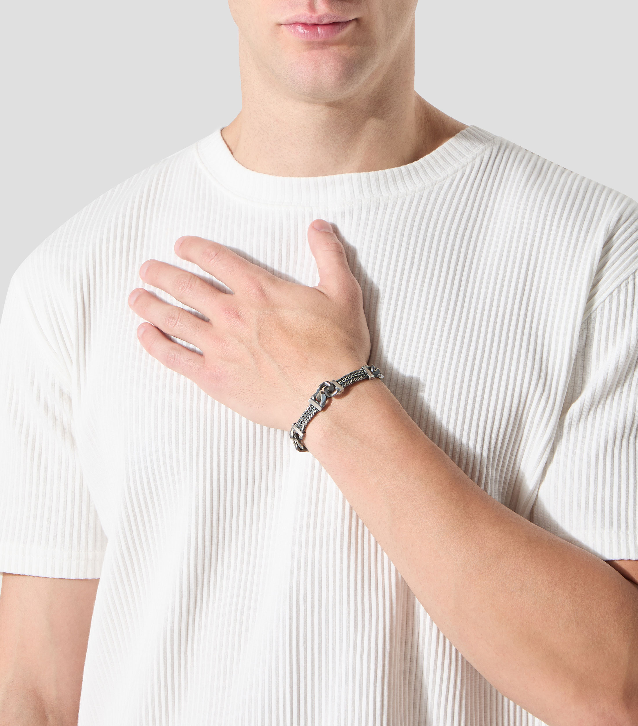 Pulsera Entrelazada con Tiras en plata .925 Hombre