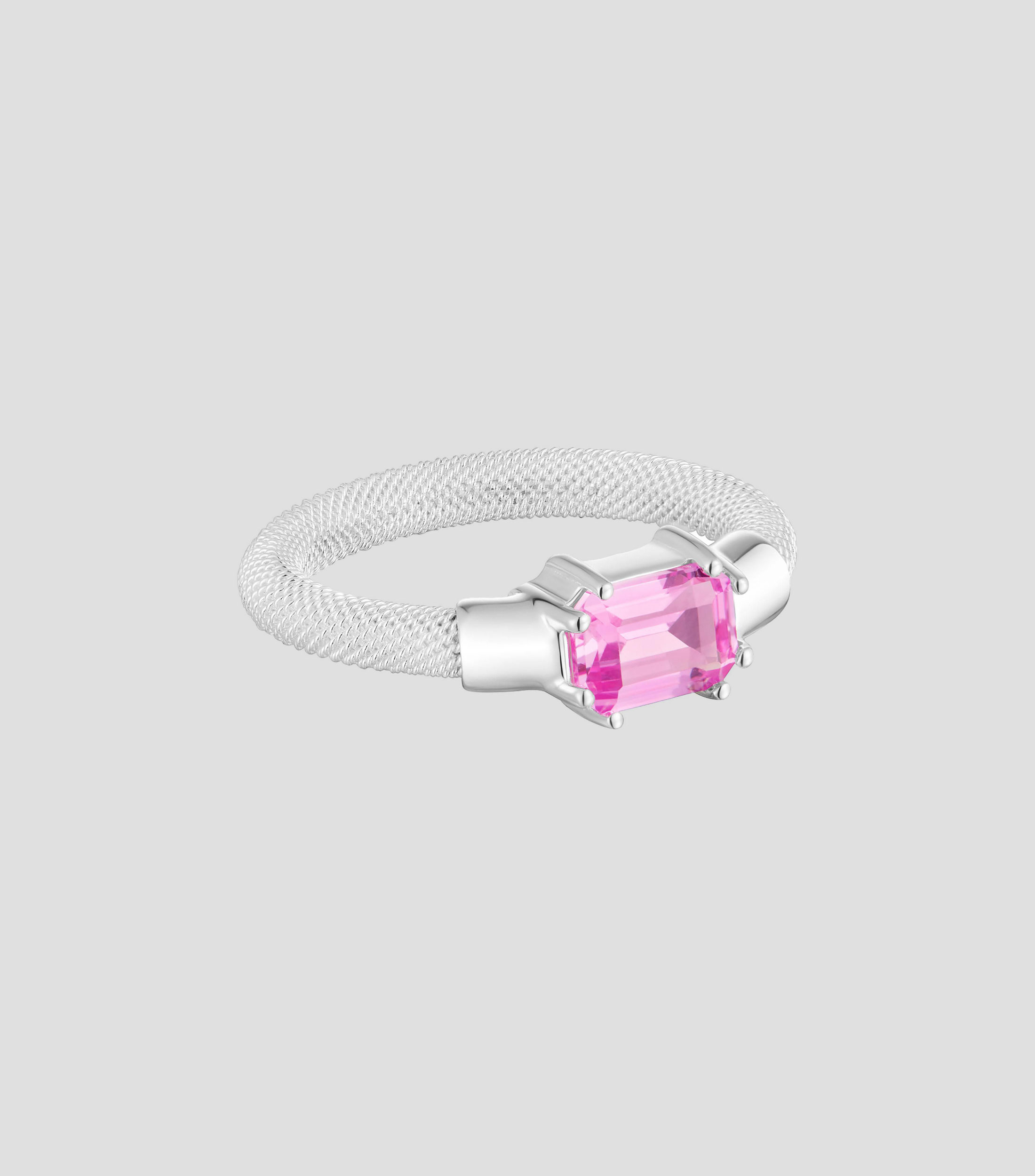 Anillo en plata .925 con zafiro rosa Mesh LGG Mujer