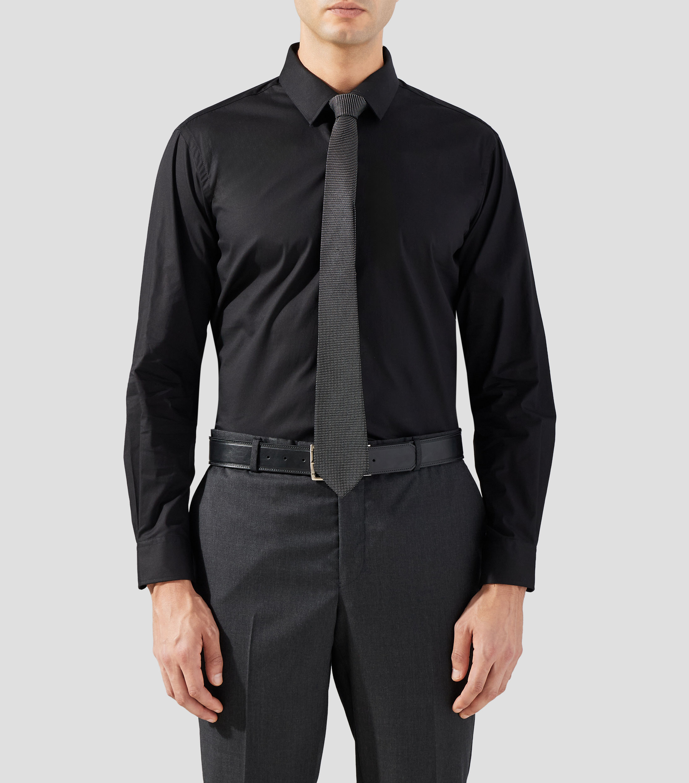 Camisa lisa manga larga Hombre
