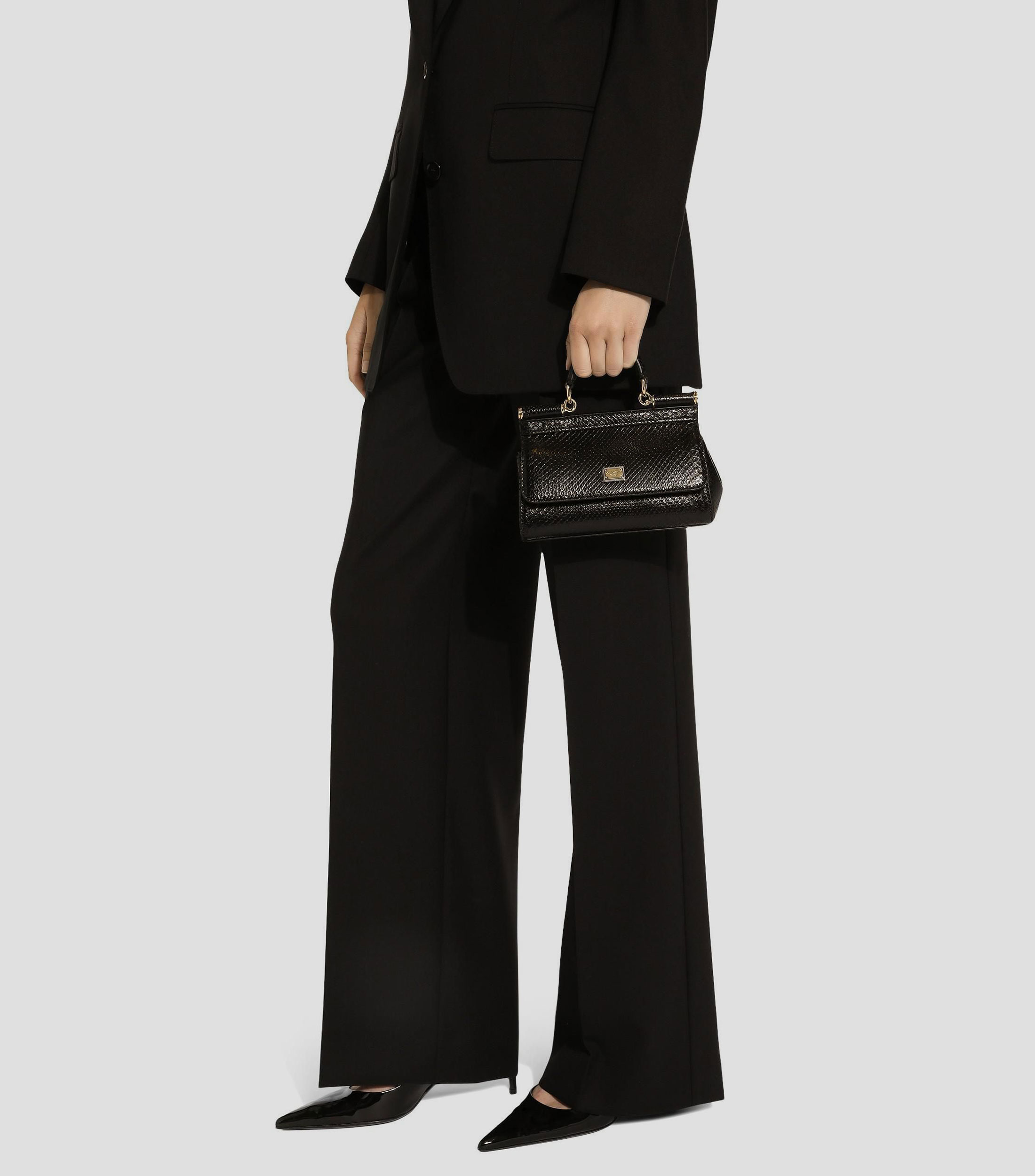 Bolsa mini shoulder negra en piel Sicily animalskin Mujer