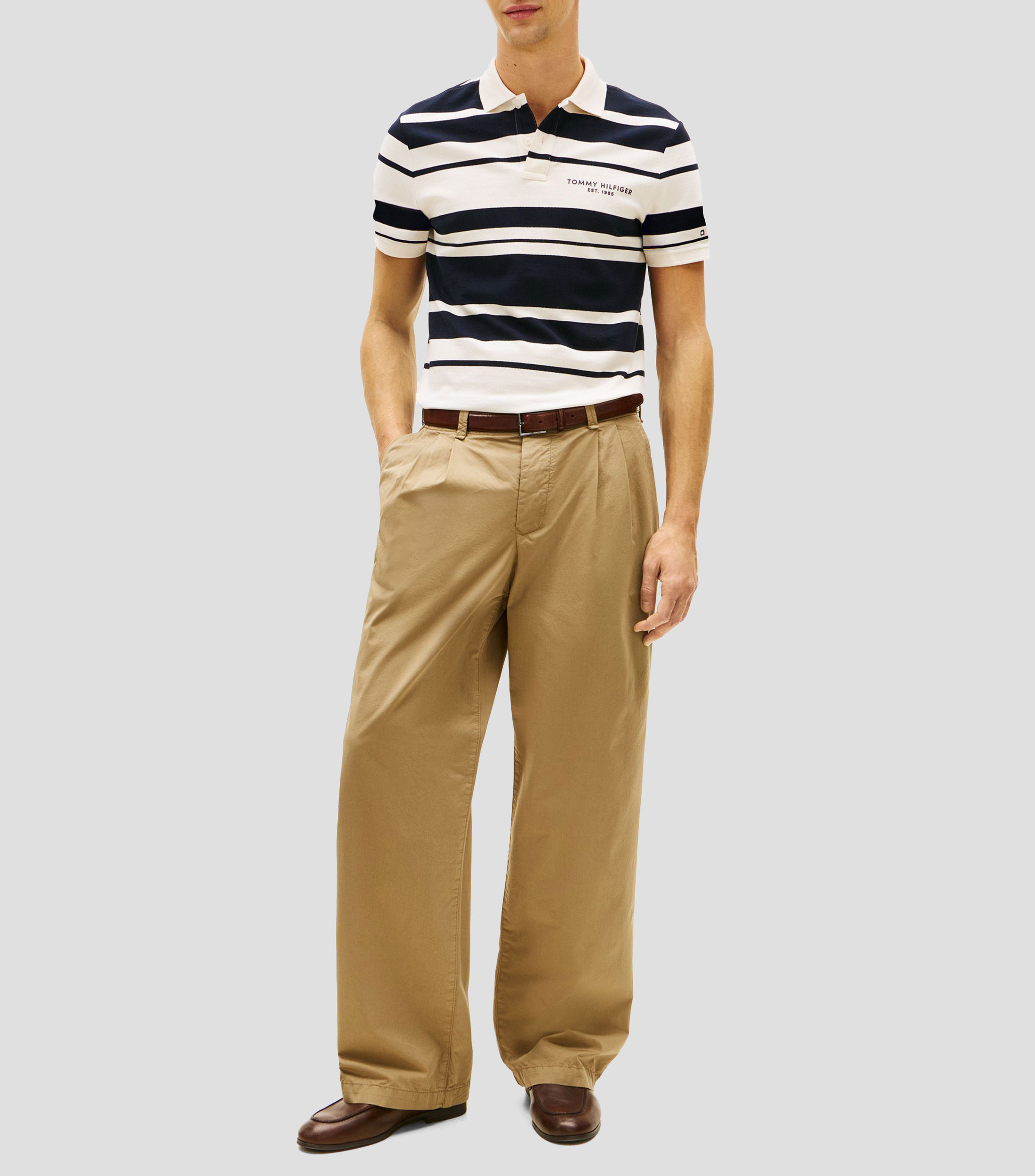 Playera tipo polo manga corta rayas Hombre
