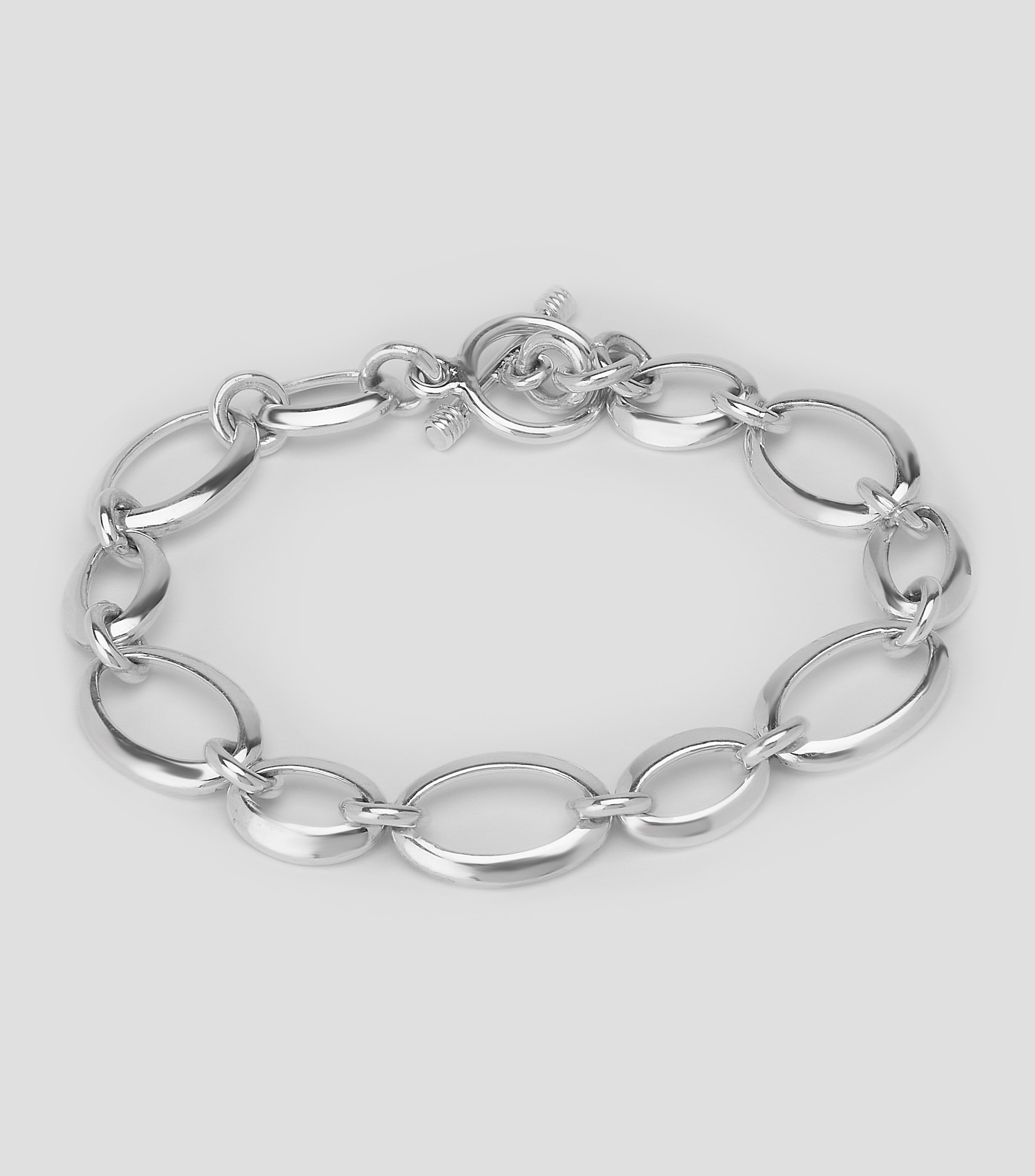 Pulsera en plata .925 con óvalos eslabonada Mujer