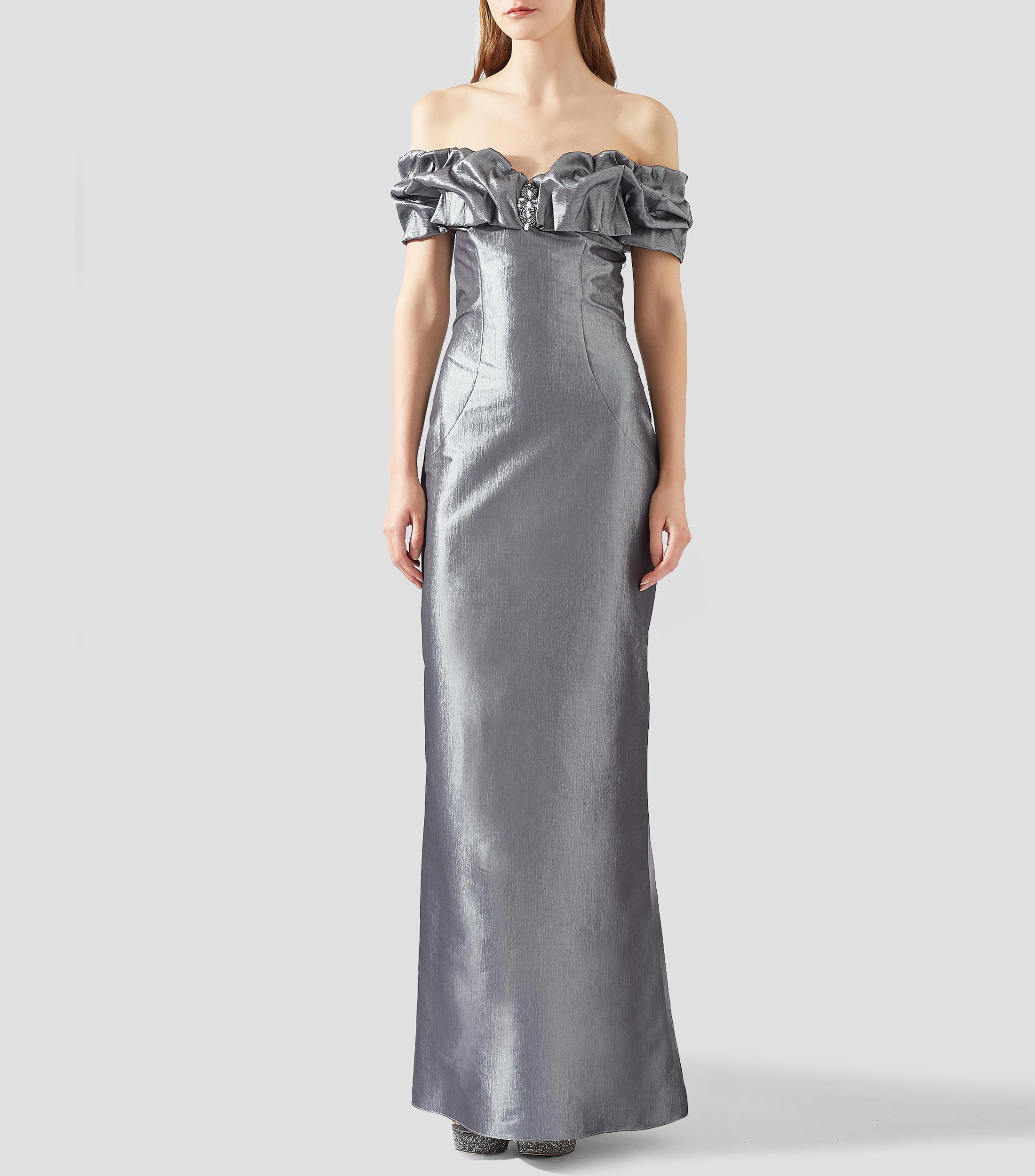 Vestido de fiesta largo liso Mujer