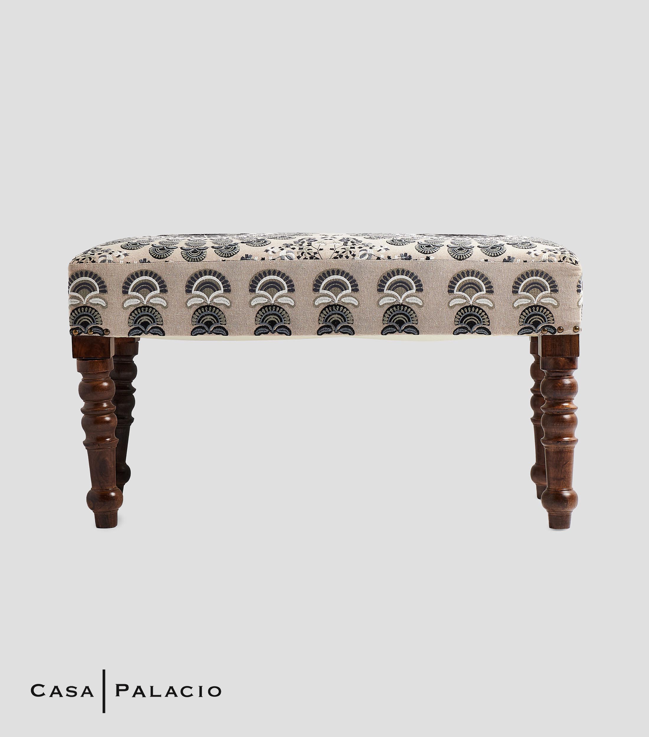 Banca en textil y madera mango