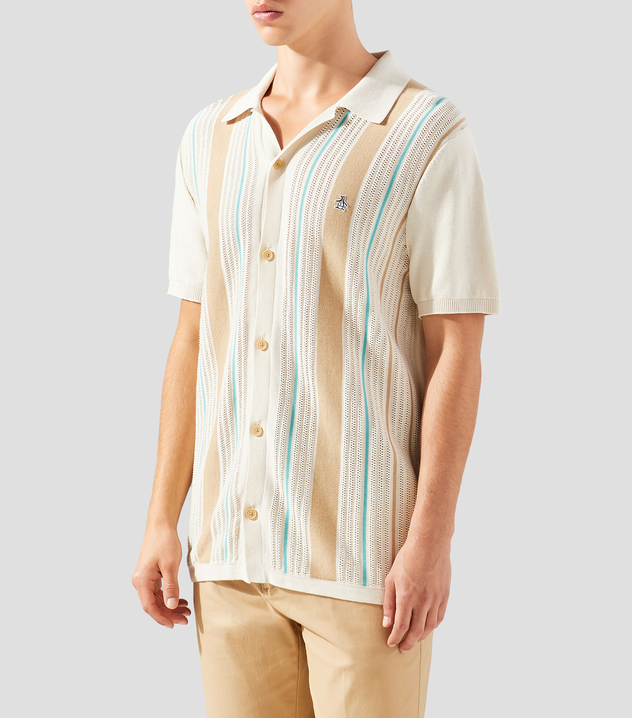 Camisa rayas manga corta Hombre
