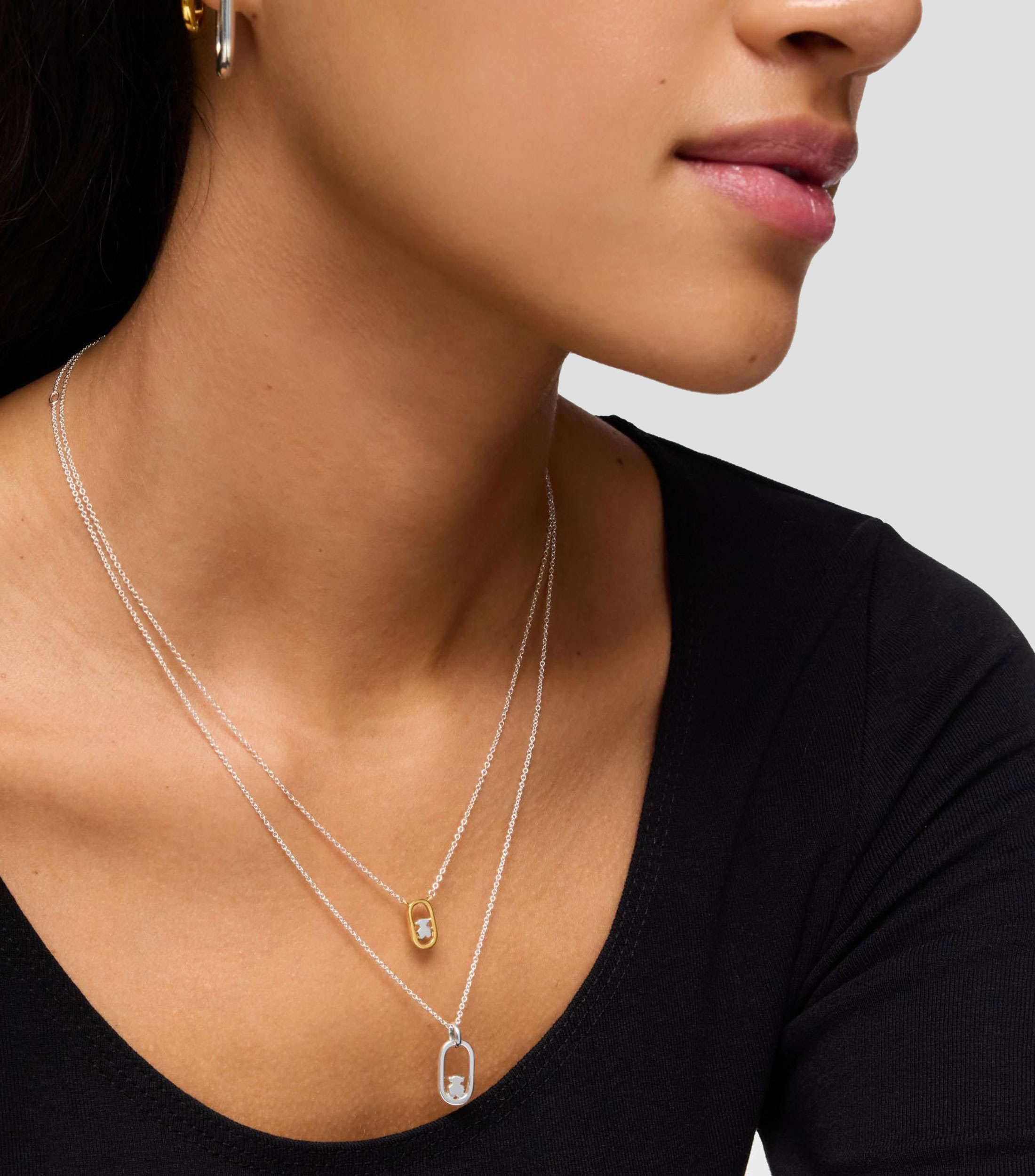 Collar oso en plata de primera ley Camille Mujer