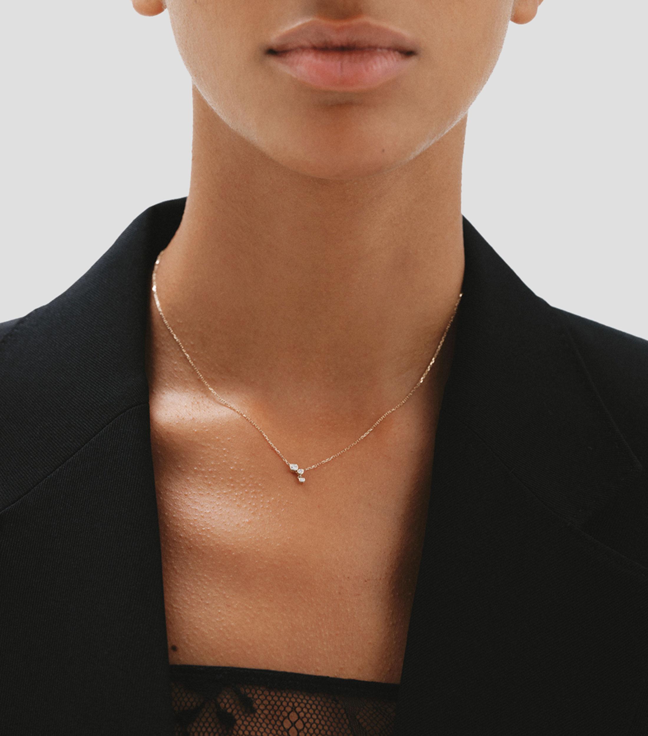 Collar en oro amarillo de 9 Kilates con diamantes Carolyn Mujer