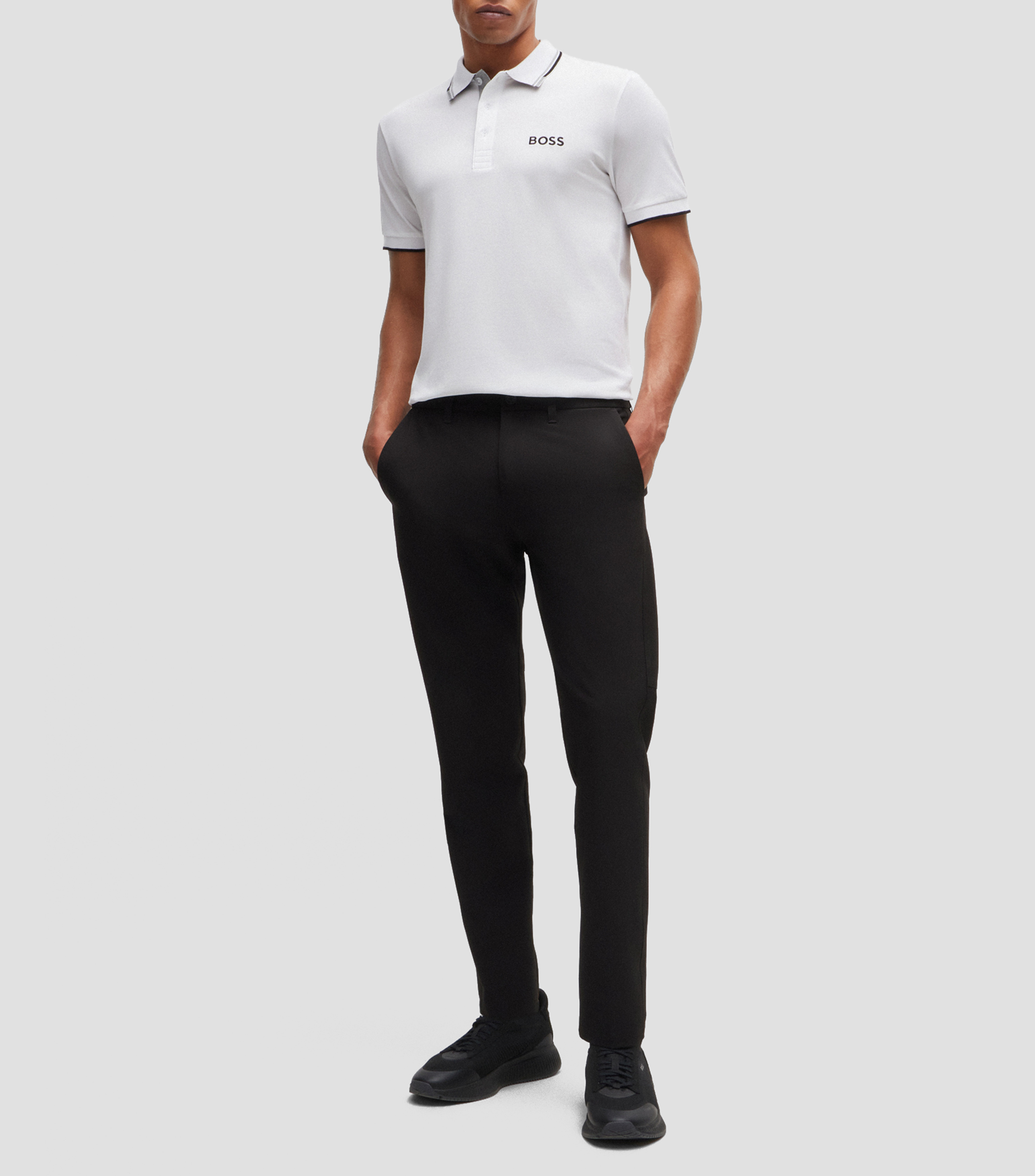 Playera tipo Polo manga corta con bordado Hombre