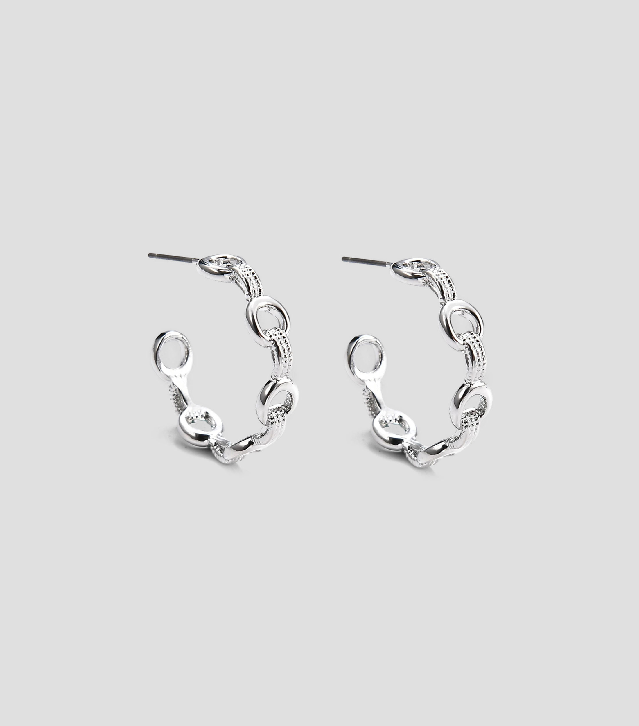 Arracadas de metal en forma de cadena de eslabones Mujer