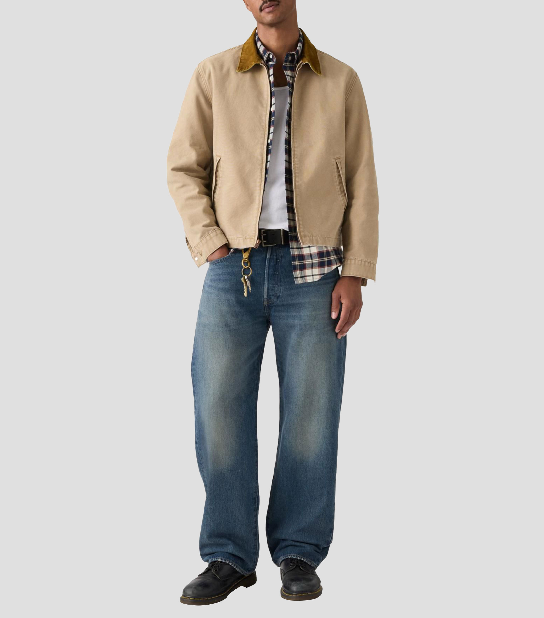 Jeans 501 amplio sólido Hombre