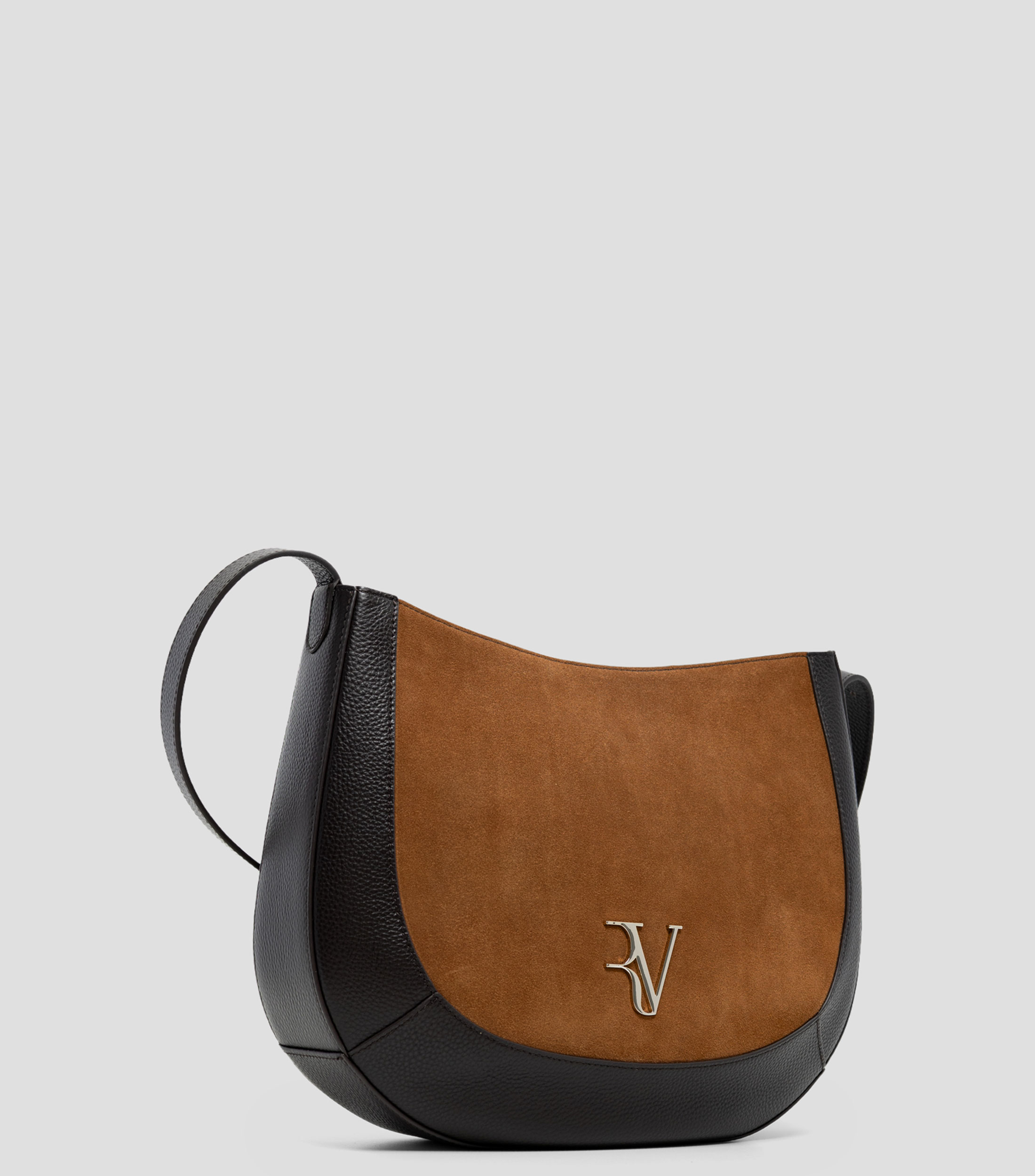 Bolsa hobo lisa con detalle texturizado Mujer