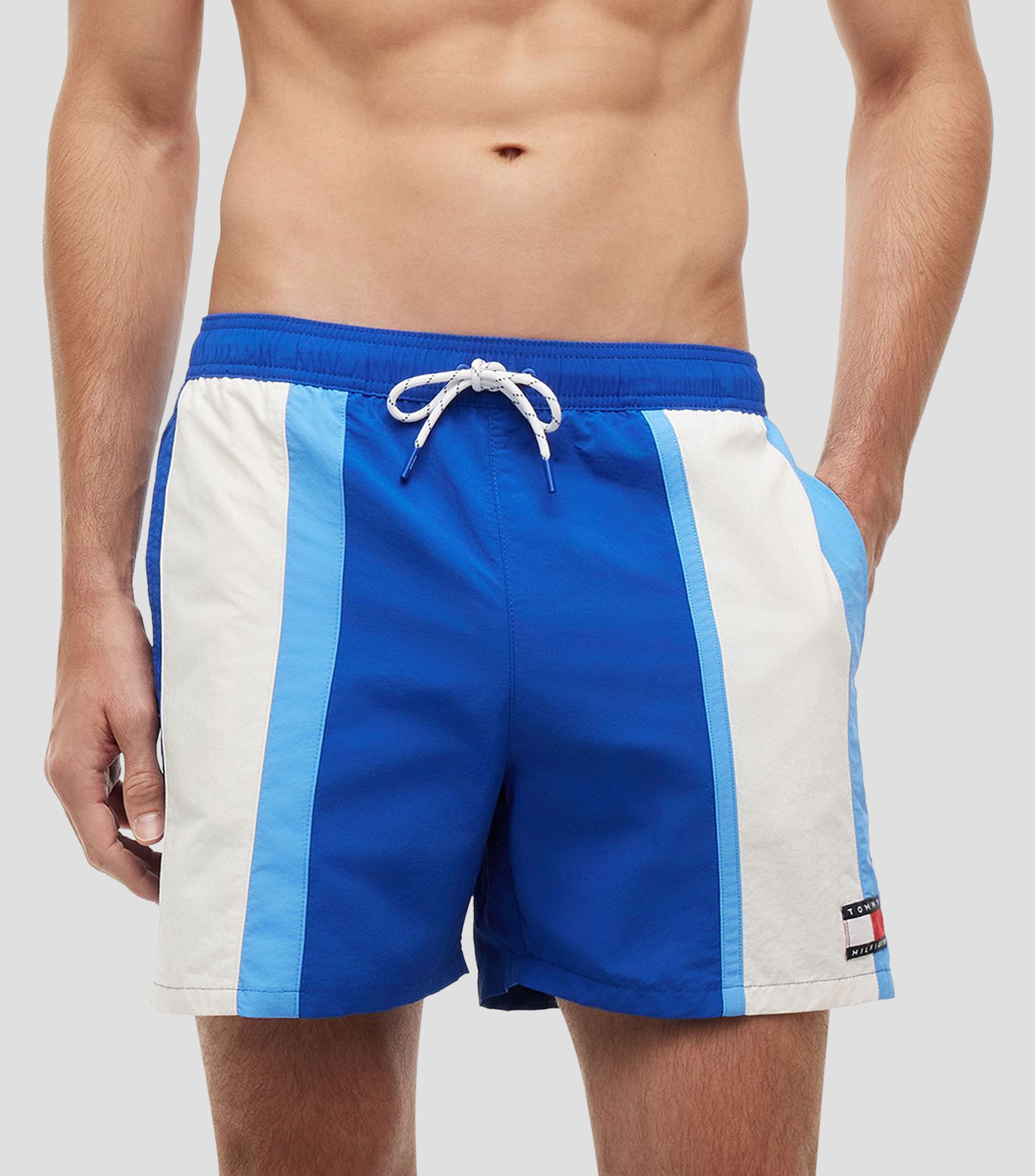 Traje de baño largo franjas Hombre