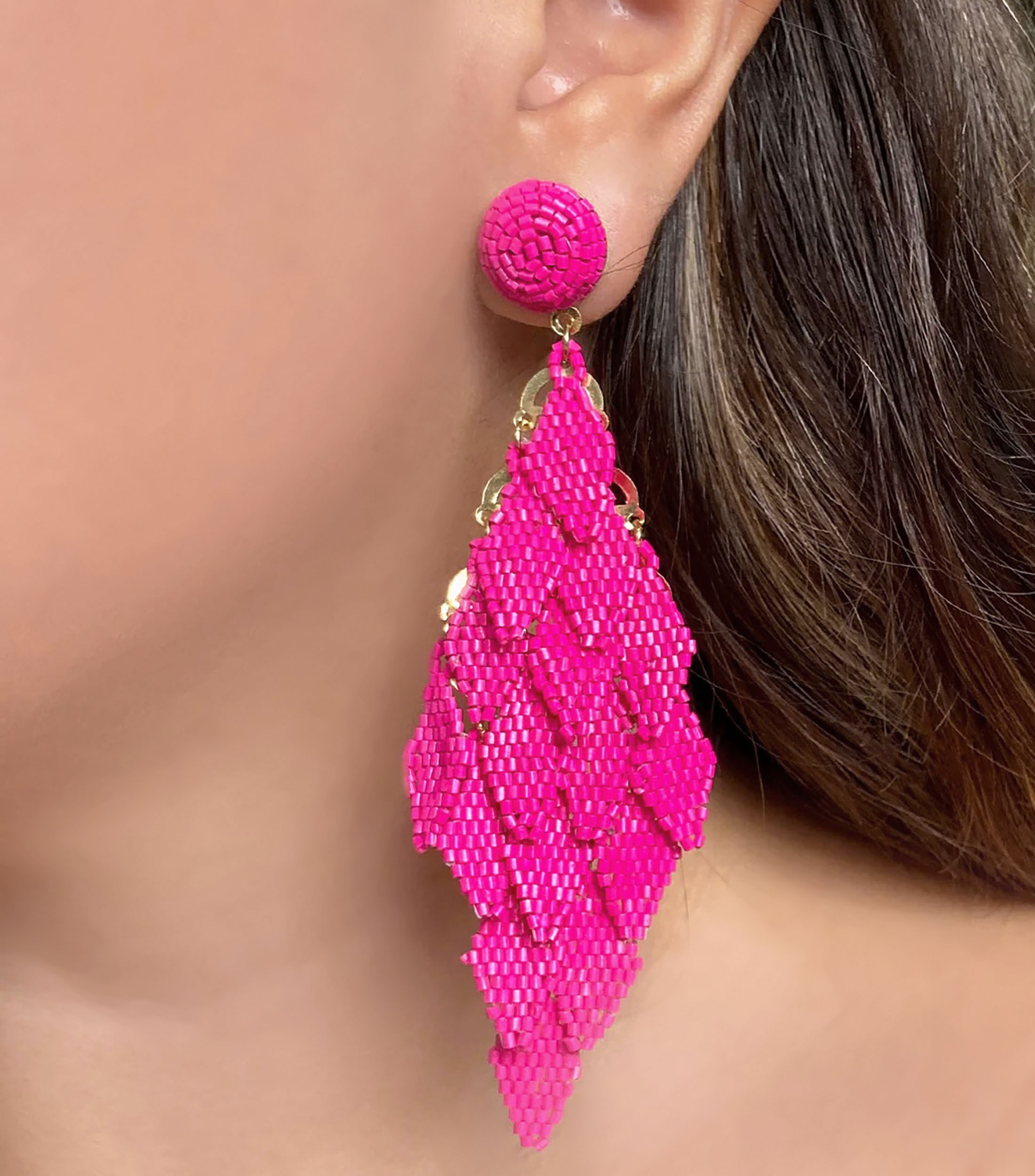 Aretes Rombos Cascada Mujer