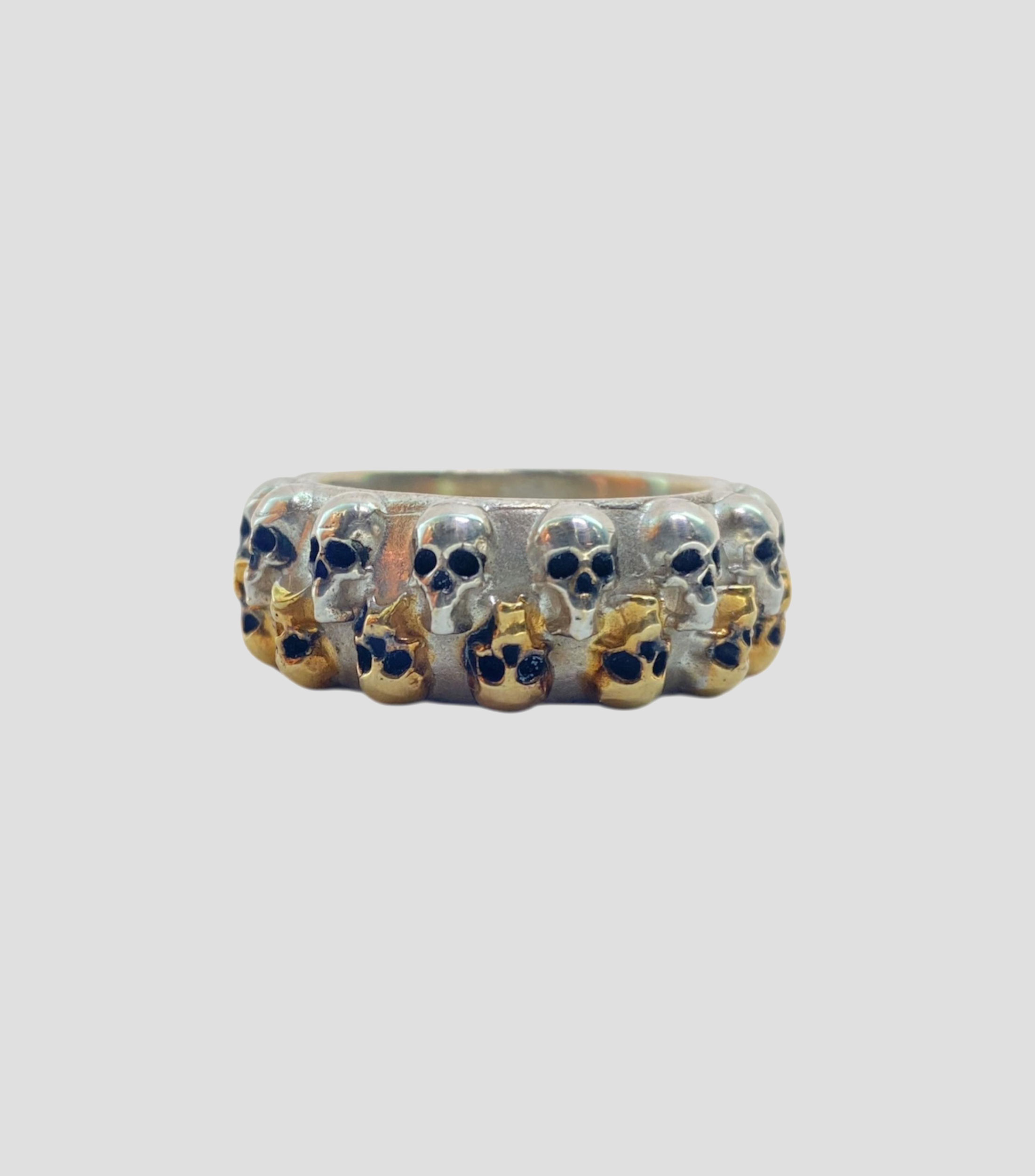 Anillo en plata Calaveras Unisex