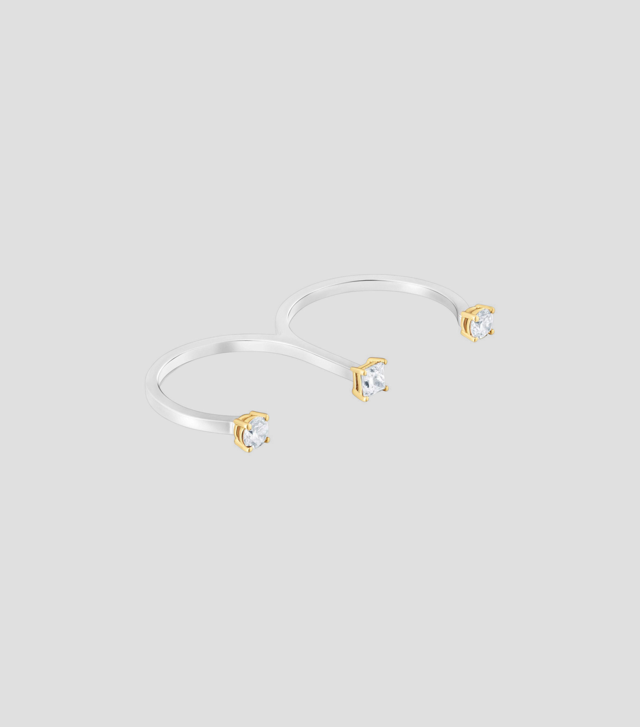 Anillo doble en oro amarillo 14 kilates Shine LGD Mujer