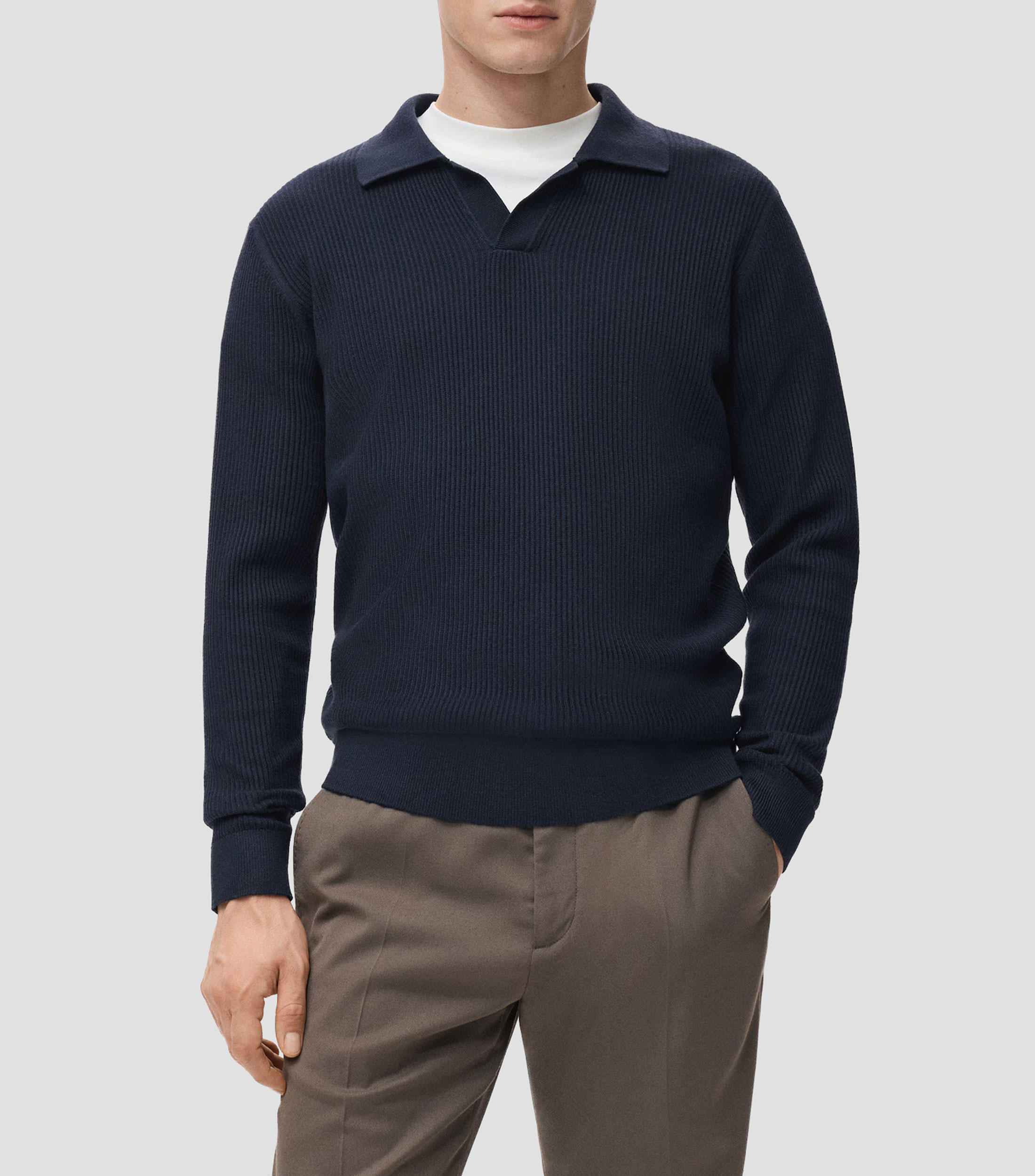 Suéter cuello polo Hombre
