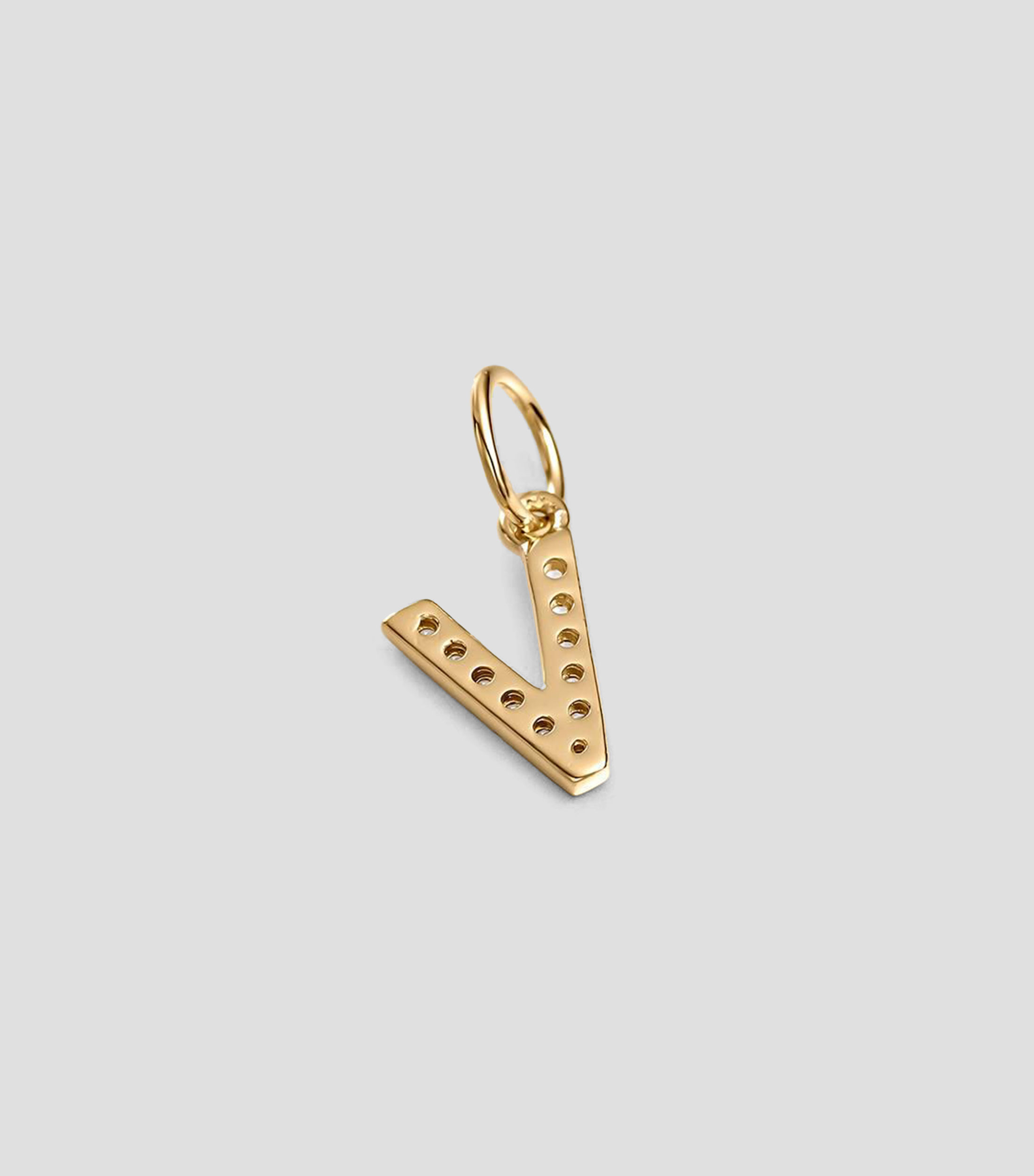 Charm letra "V" en plata .925 con topacios blanco Mujer