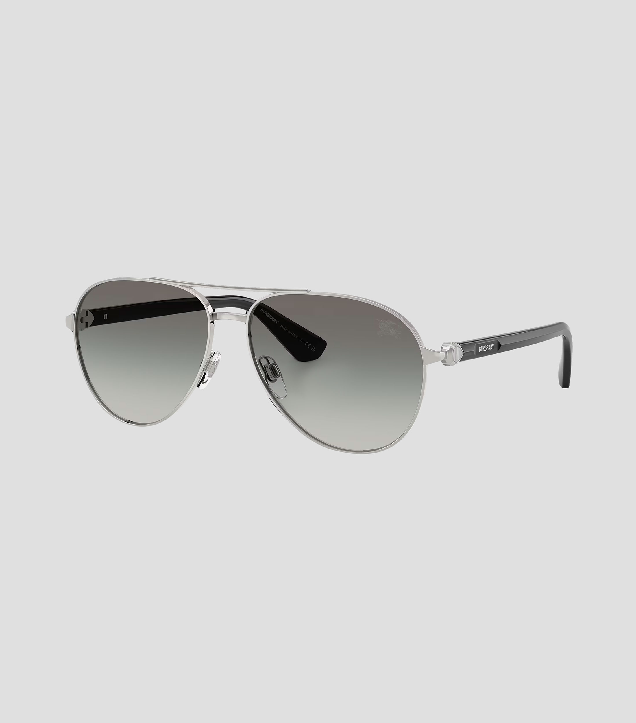Lentes de sol aviador plateados Mujer
