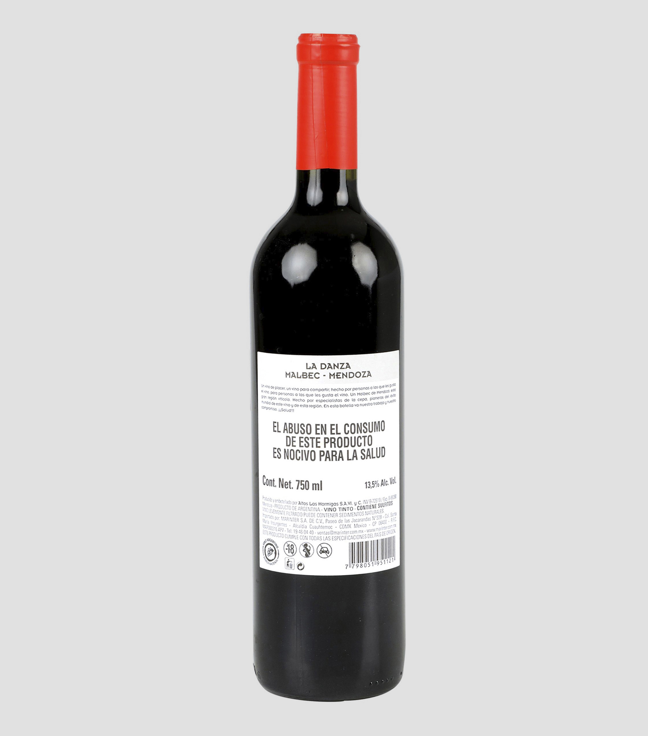 Vino Tinto la Danza Hormigas Malbec, 750 ml